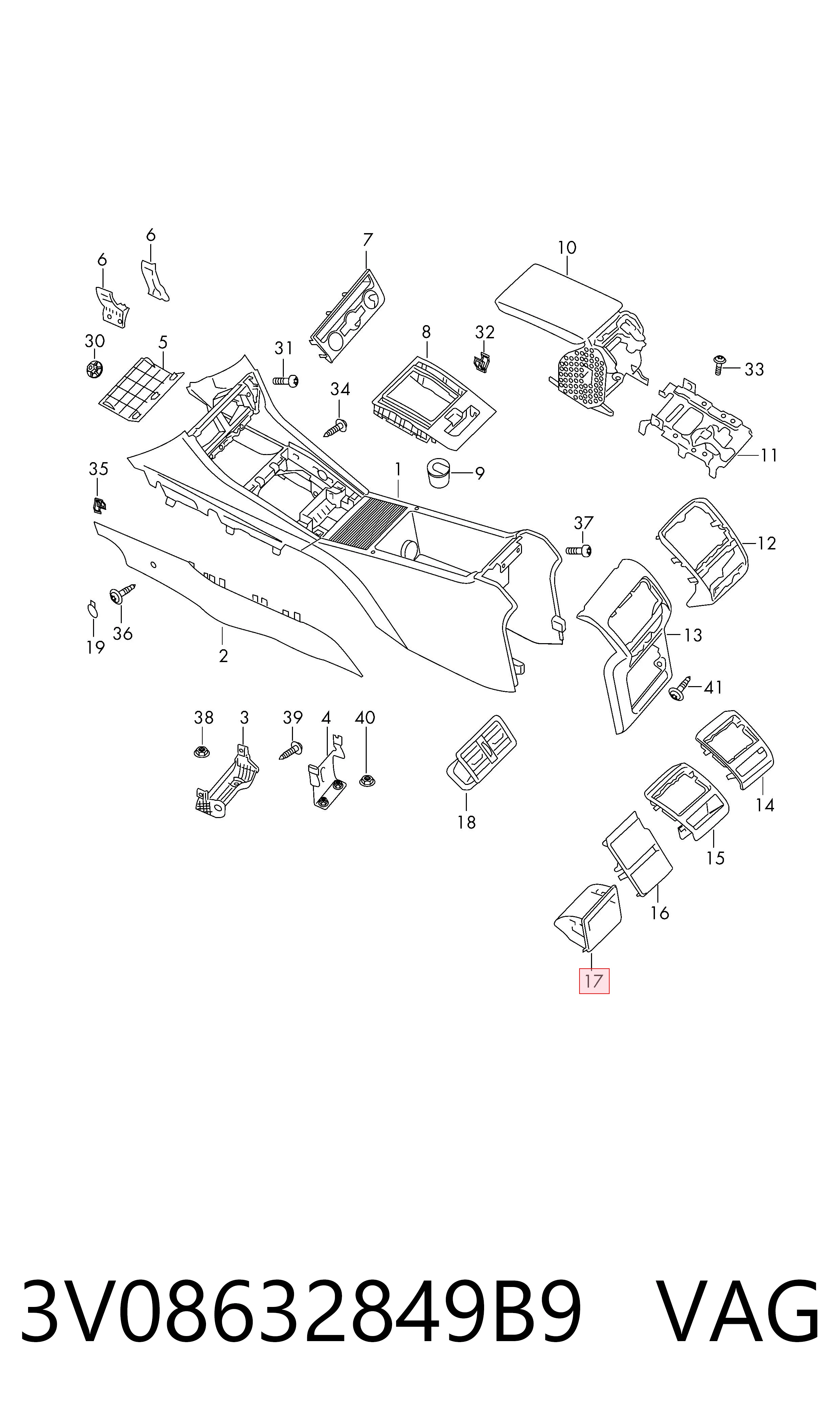 3V08632849B9 VAG Попільничка