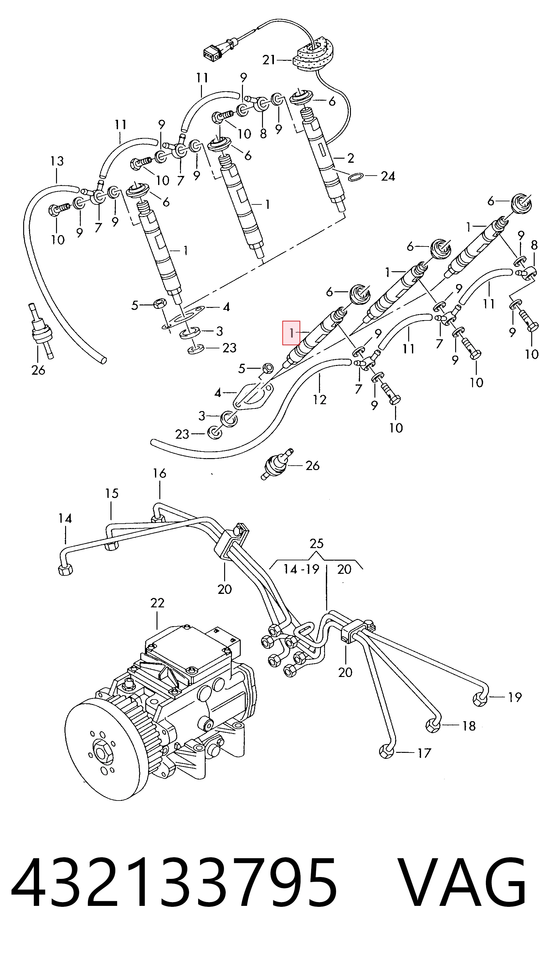 Форсунка паливна Audi A4 B6 седан (8E2) (2000 - 2005) ціна, від 12.00 USD
