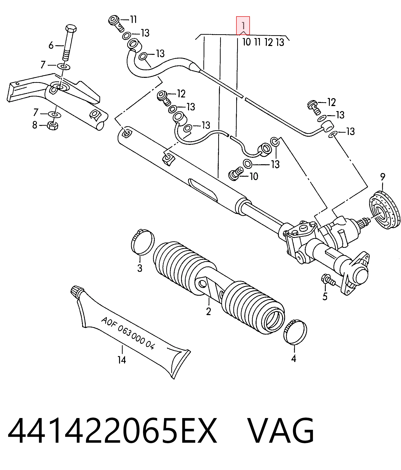 Управління рульове в зборі Audi 100 C4 седан (4A2) (1990 - 1994) ціна, від 216.65 USD