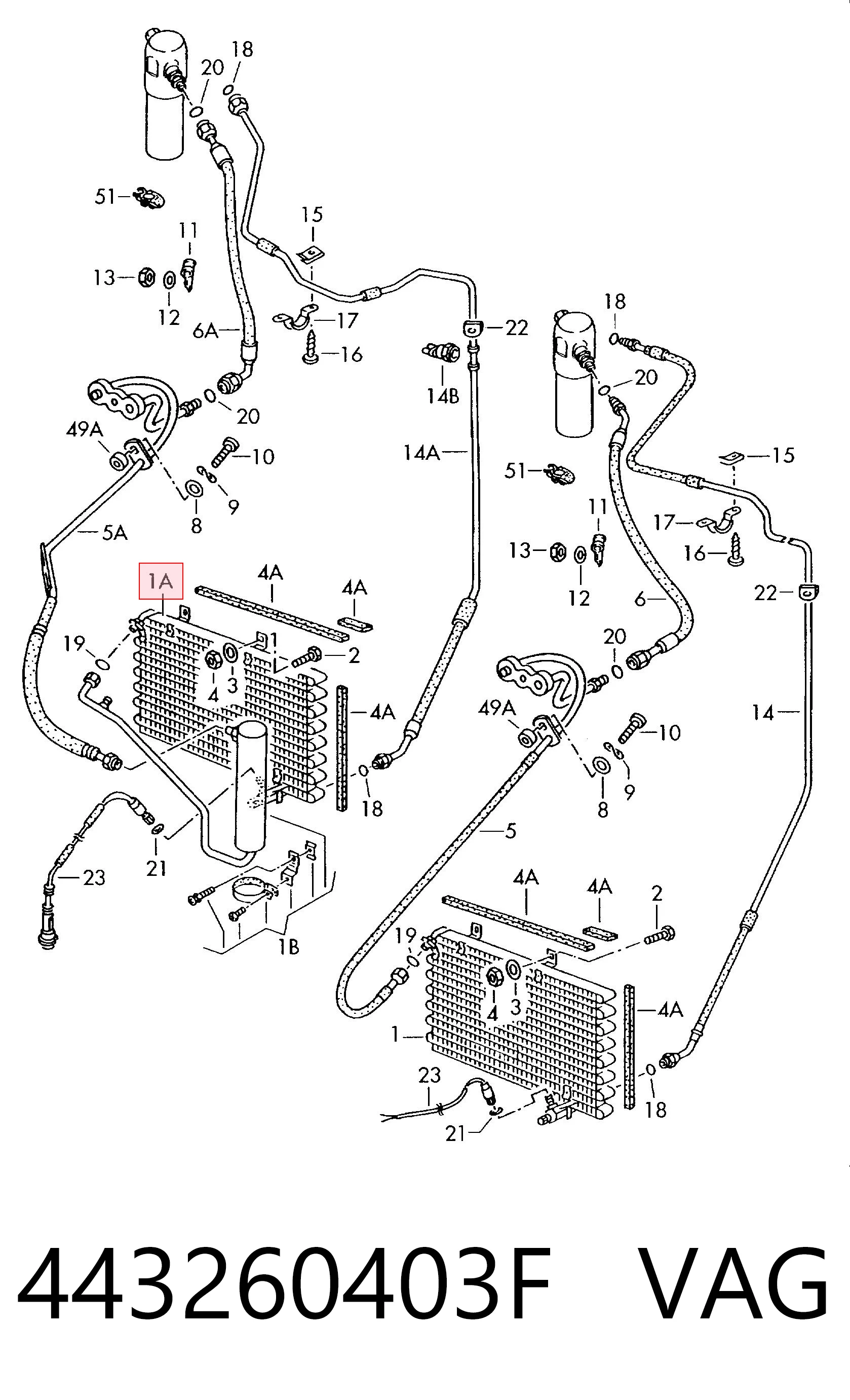 Конденсатор на Audi 100 C3 44, 44Q