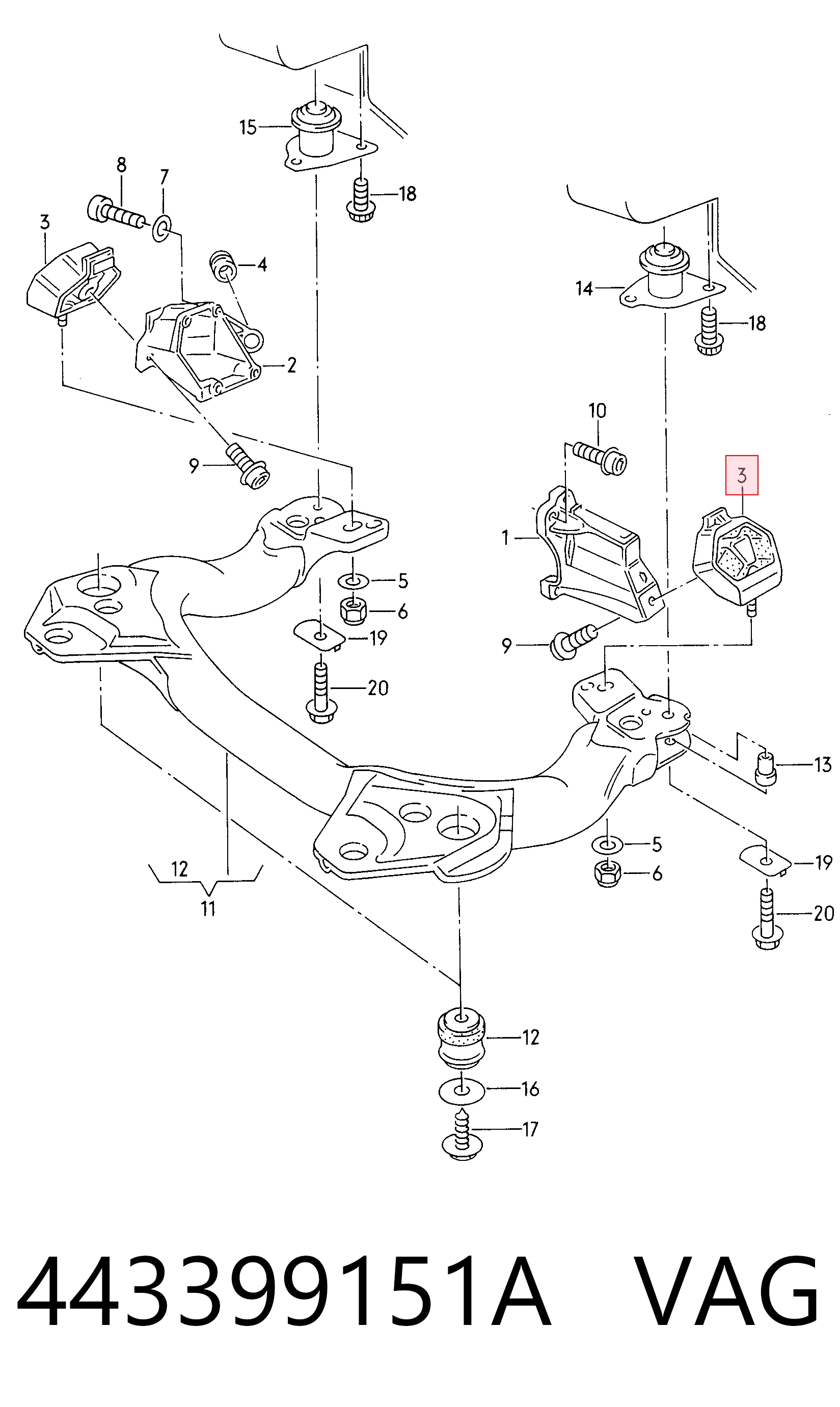 Купити Подушка коробки передач Audi A6 C4 4A2