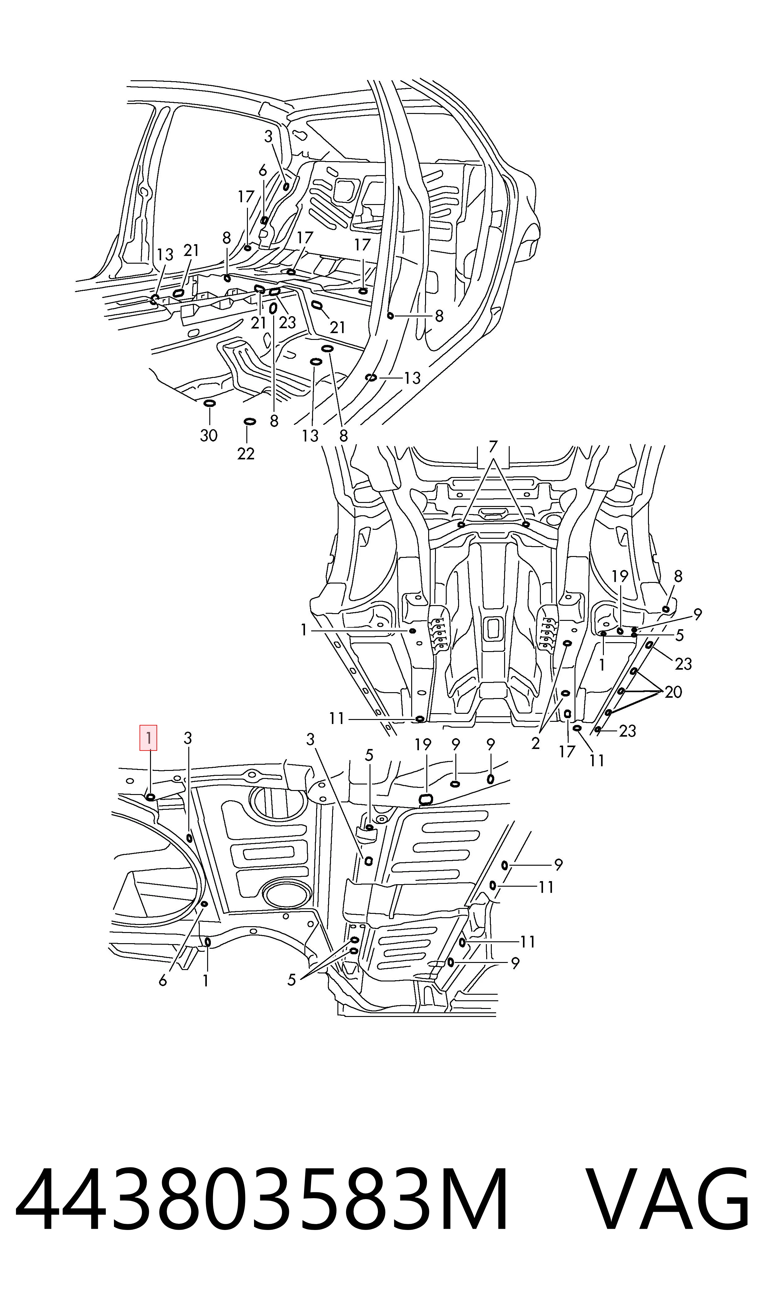  VAG 443803583M ціна, від 5.32 USD