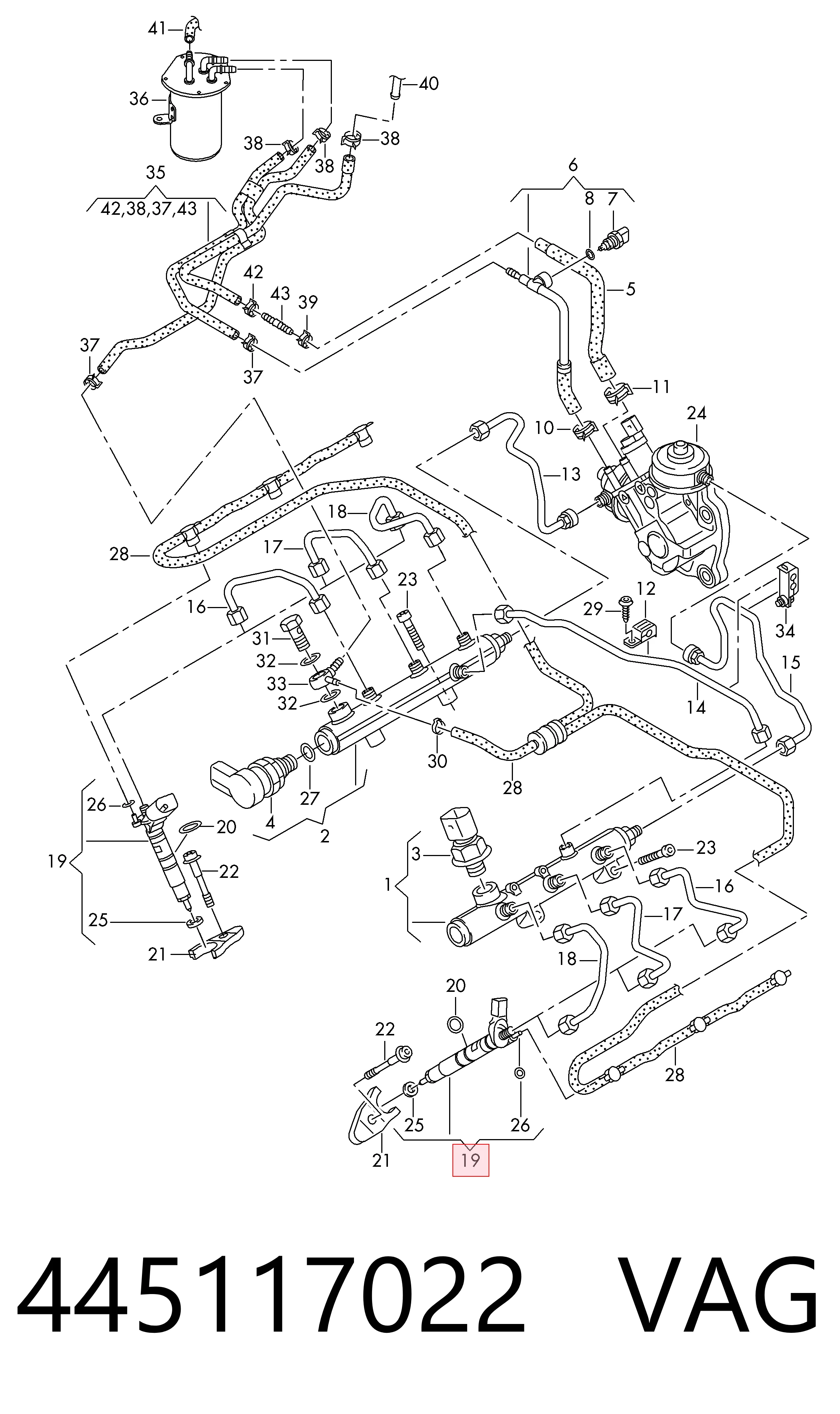 Форсунка інжектора Renault (RVI) 0445117021
