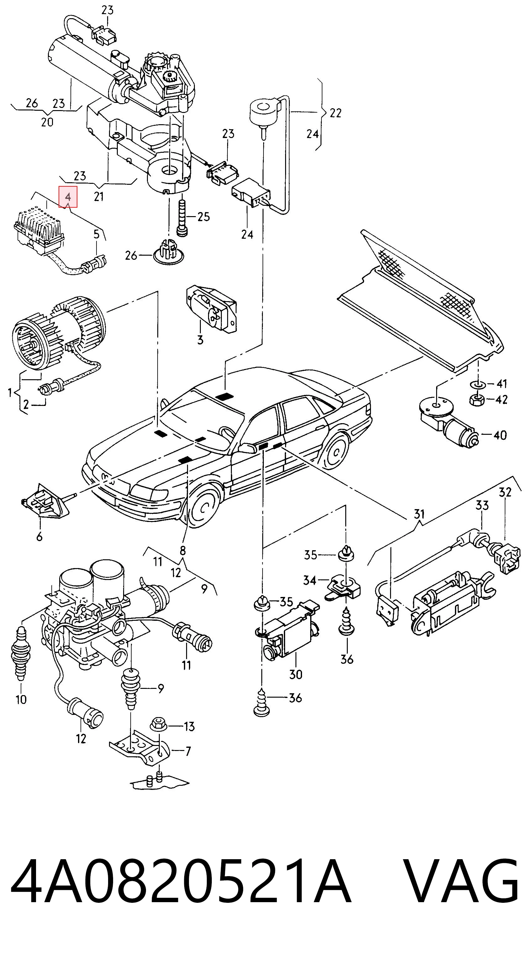 Регулятор оборотів пічки на Audi 100 C4 4A2