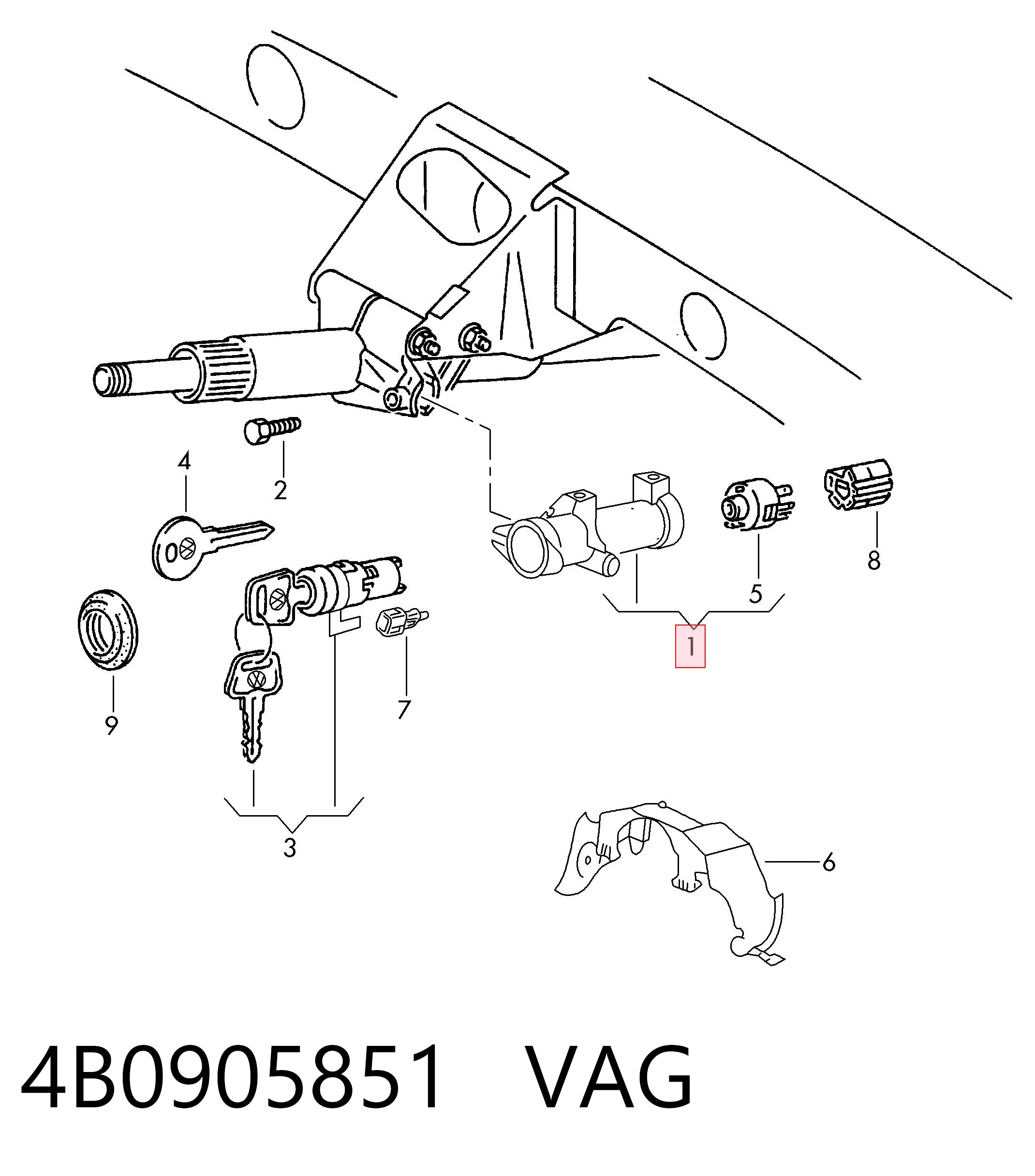 4B0905851 VAG Замок запалювання