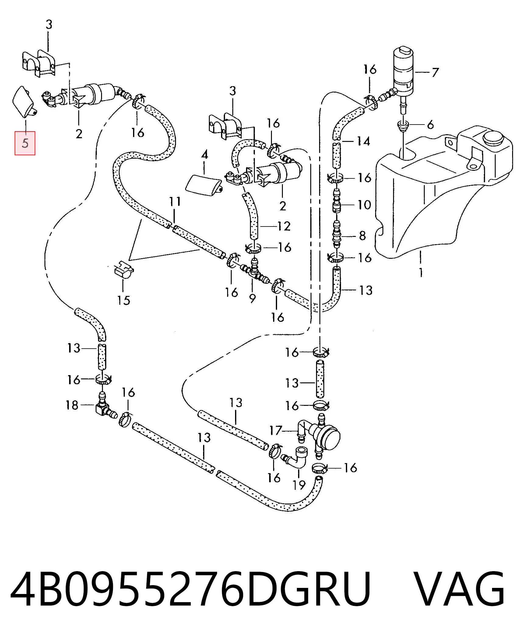 4B0955276DGRU VAG Накладка форсунки омивача фари передньої