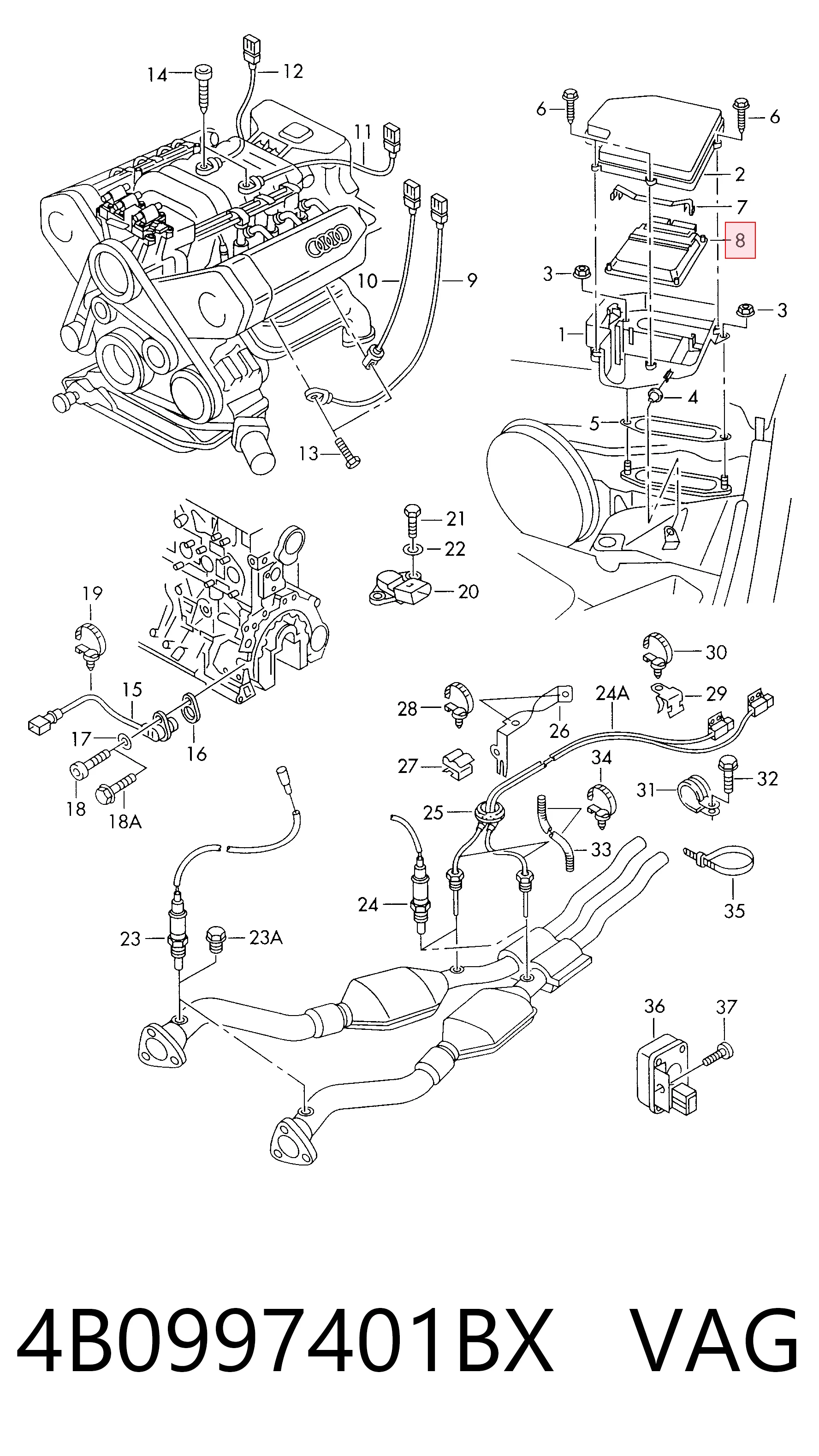 Купити Електронний блок керування двигуном Audi A6 C5 4B5, 4B6
