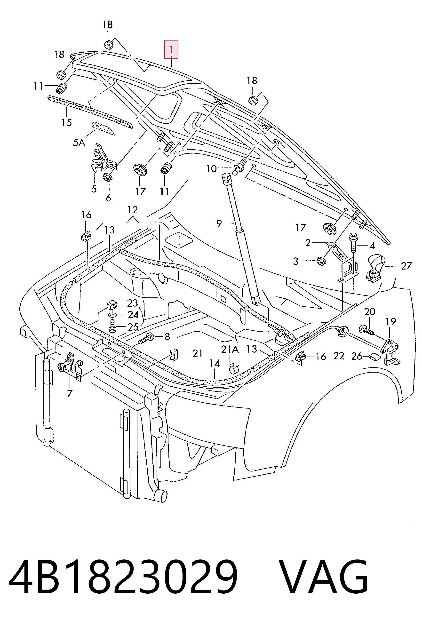 Капот на Audi A6 C5 4B2, 4B4