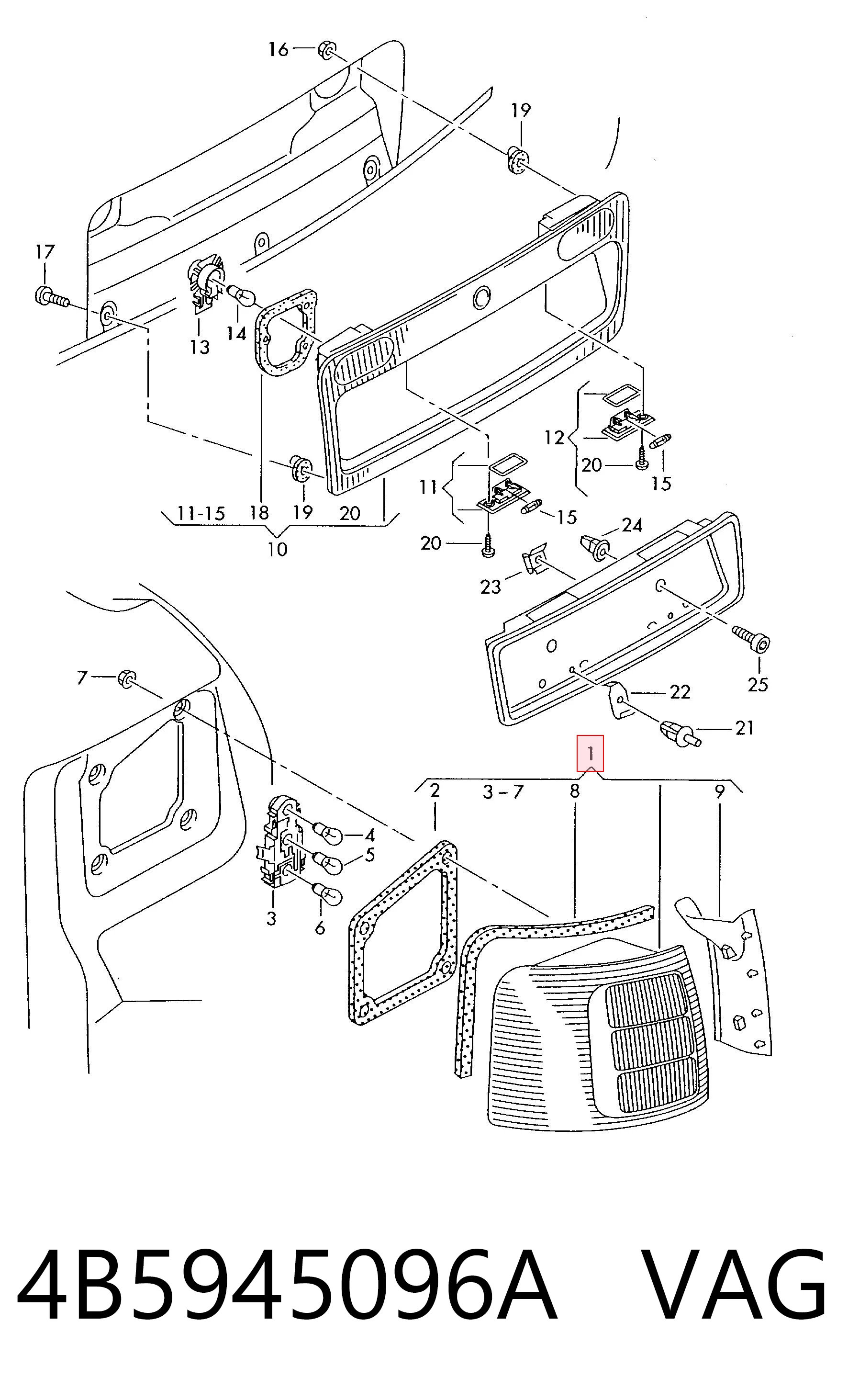Купити Задня права фара Audi A6 C5 4B2, 4B4
