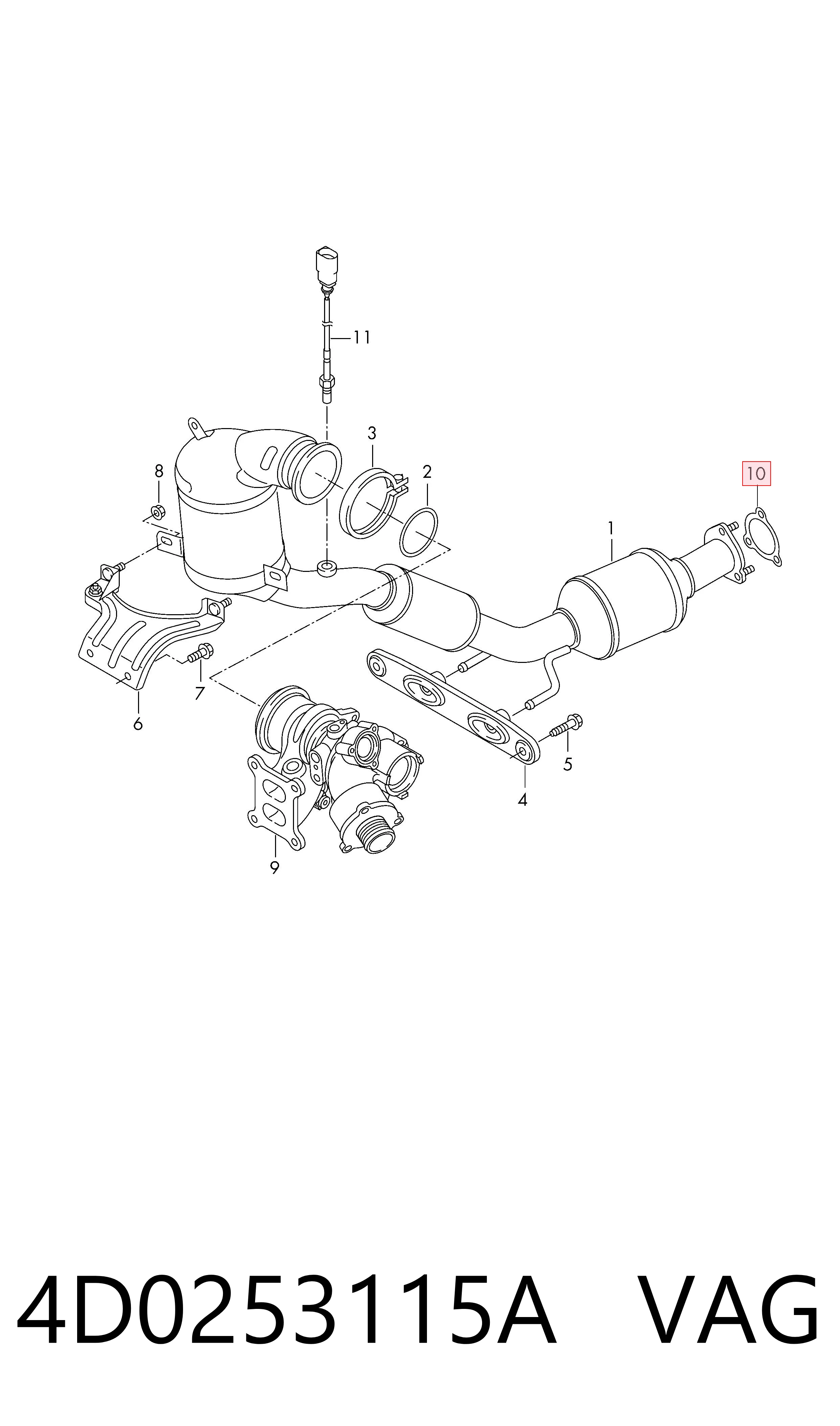 4D0253115A VAG Прокладка штанів