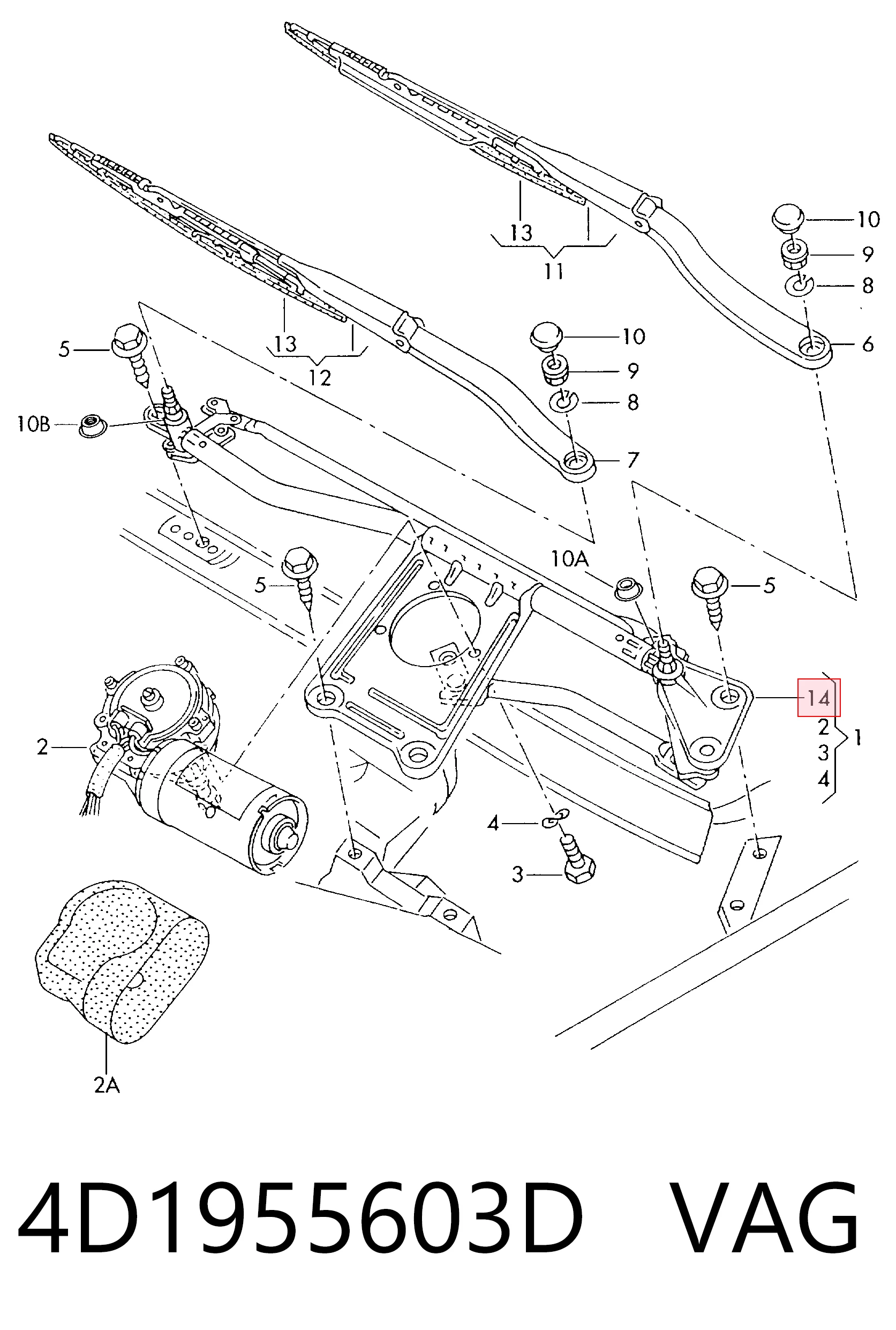 4D1955603D VAG Трапеція склоочисника