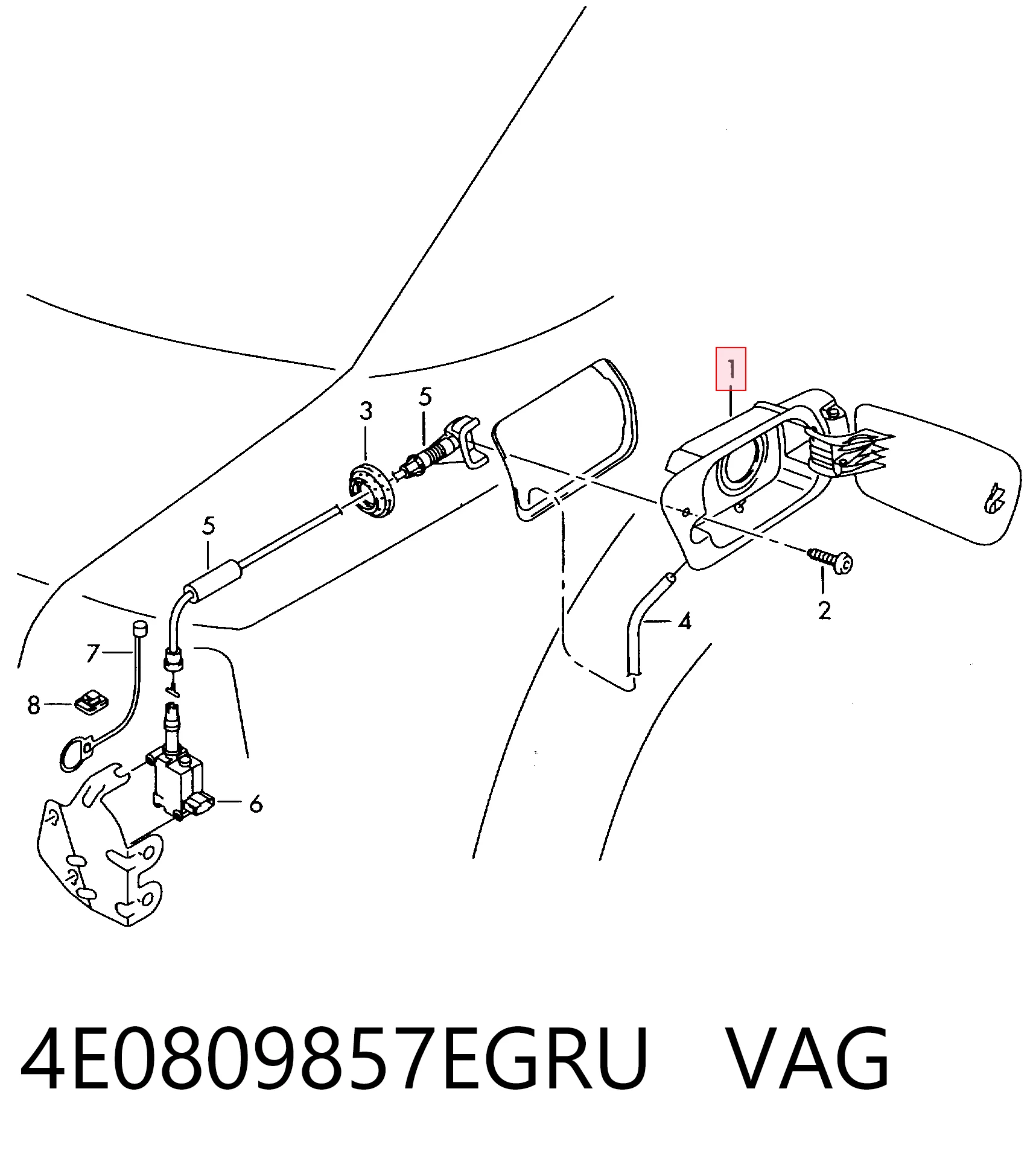 Дверцята бензобака на Audi A8 D3 4E2, 4E8