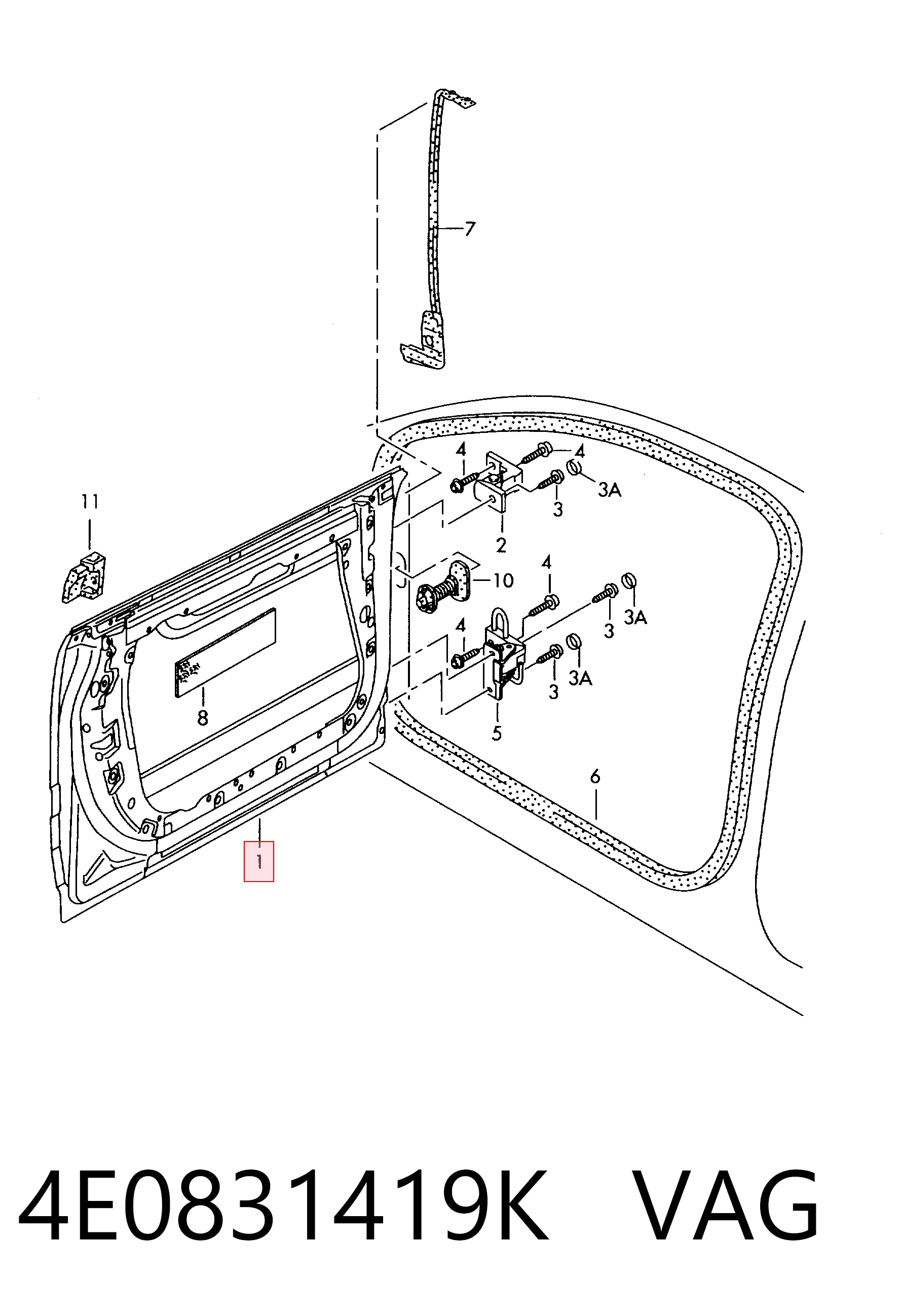 Дверь передня ліва на Audi A8 D3 4E2, 4E8