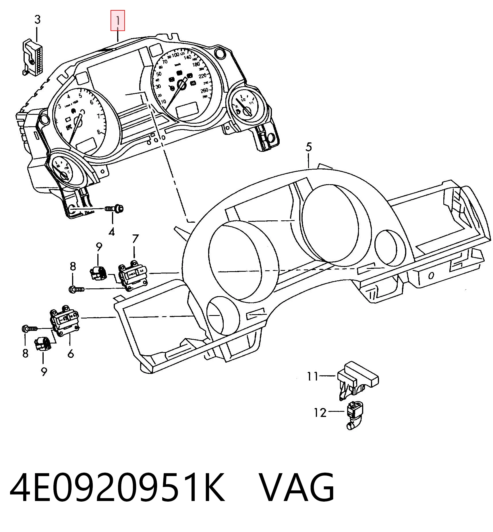 Спідометр VAG 4E0920951K ціна, від 100.96 USD