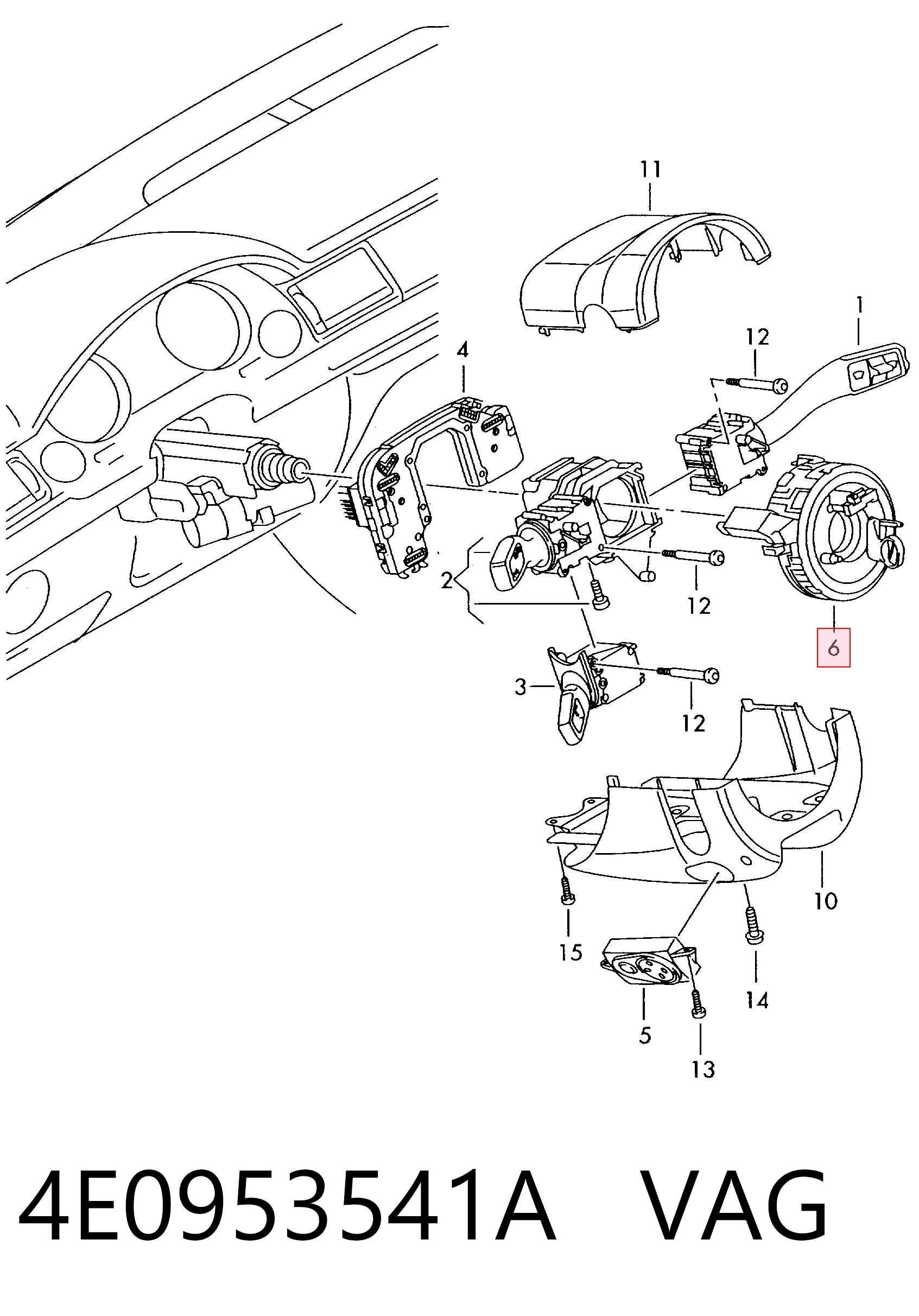 4E0953541A VAG Шлейф Airbag
