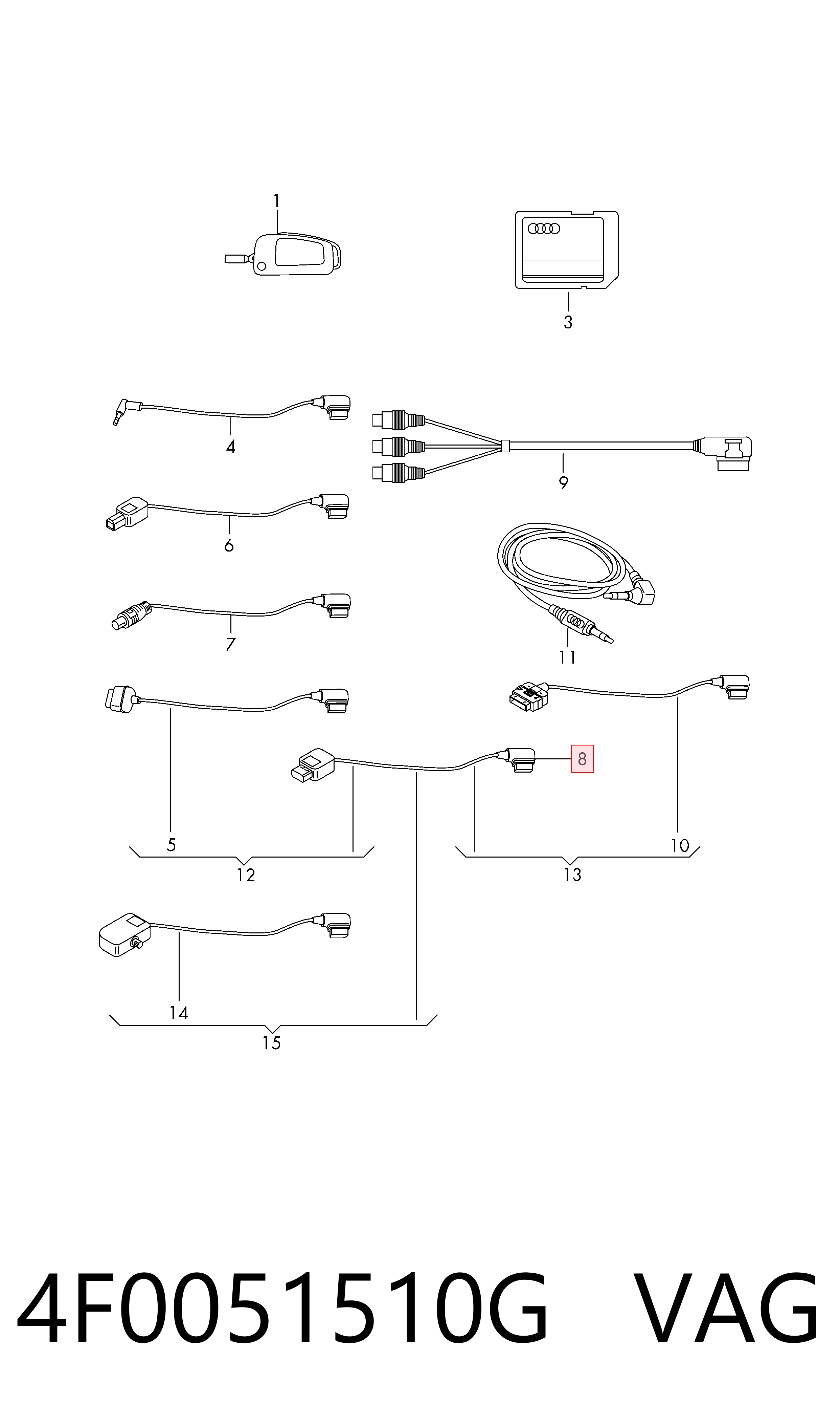 4F0051510G VAG USB-розгалужувач