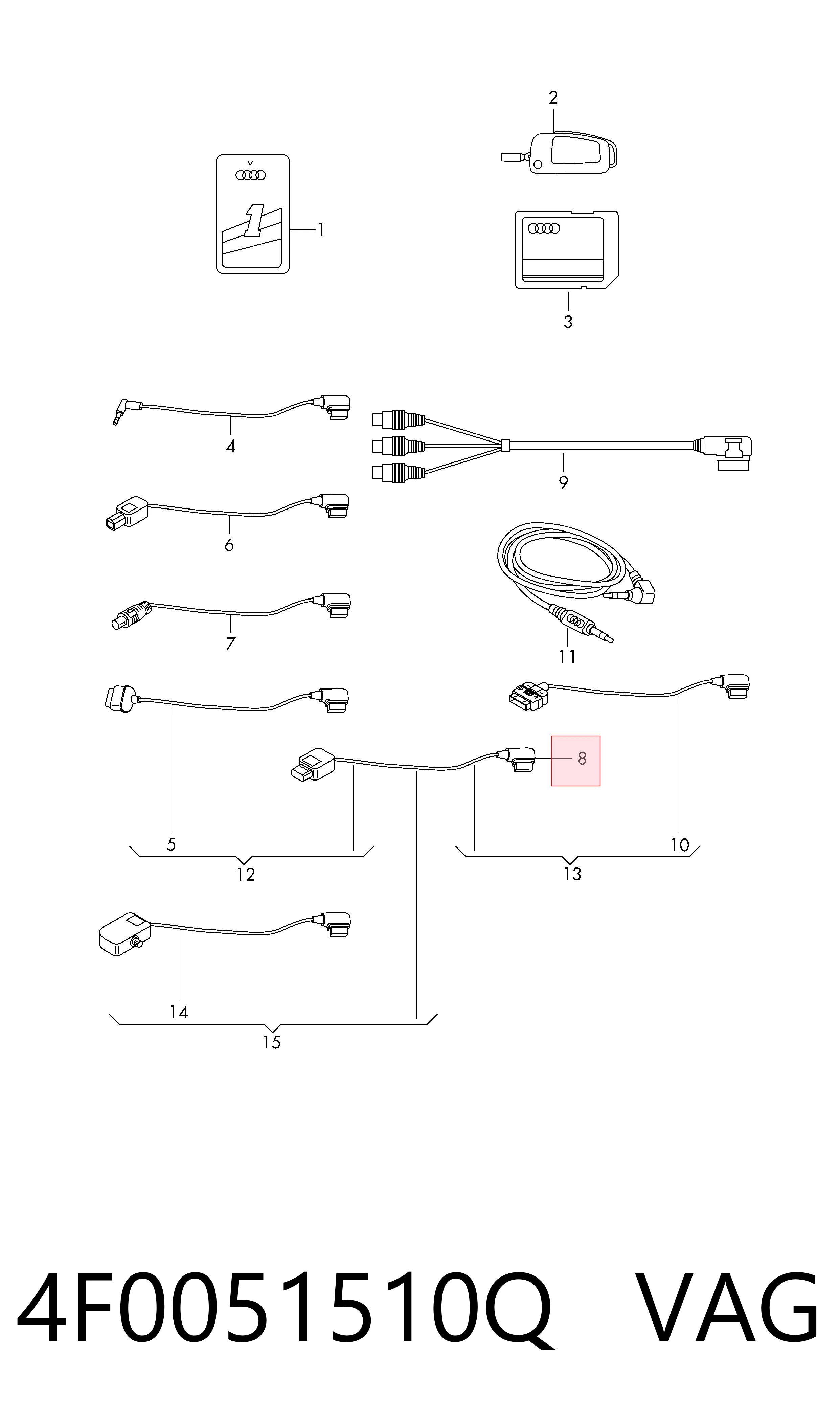 4F0051510Q VAG USB-розгалужувач