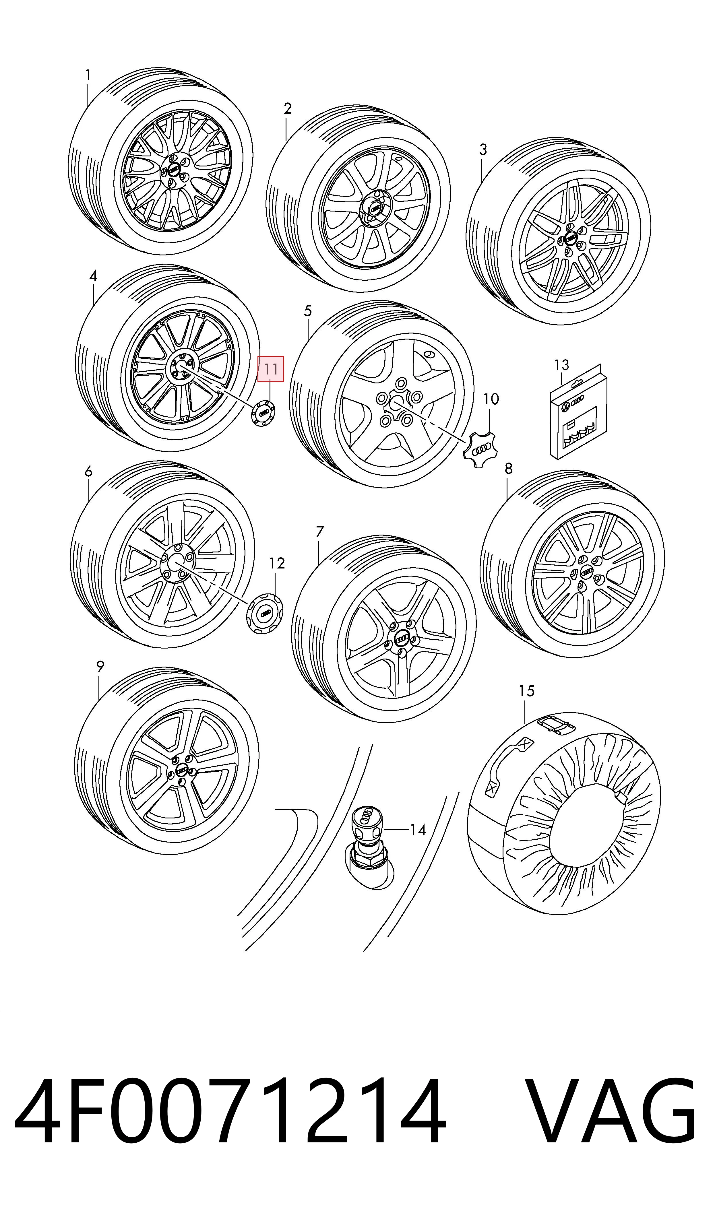 4F0071214 VAG Ковпаки на колеса