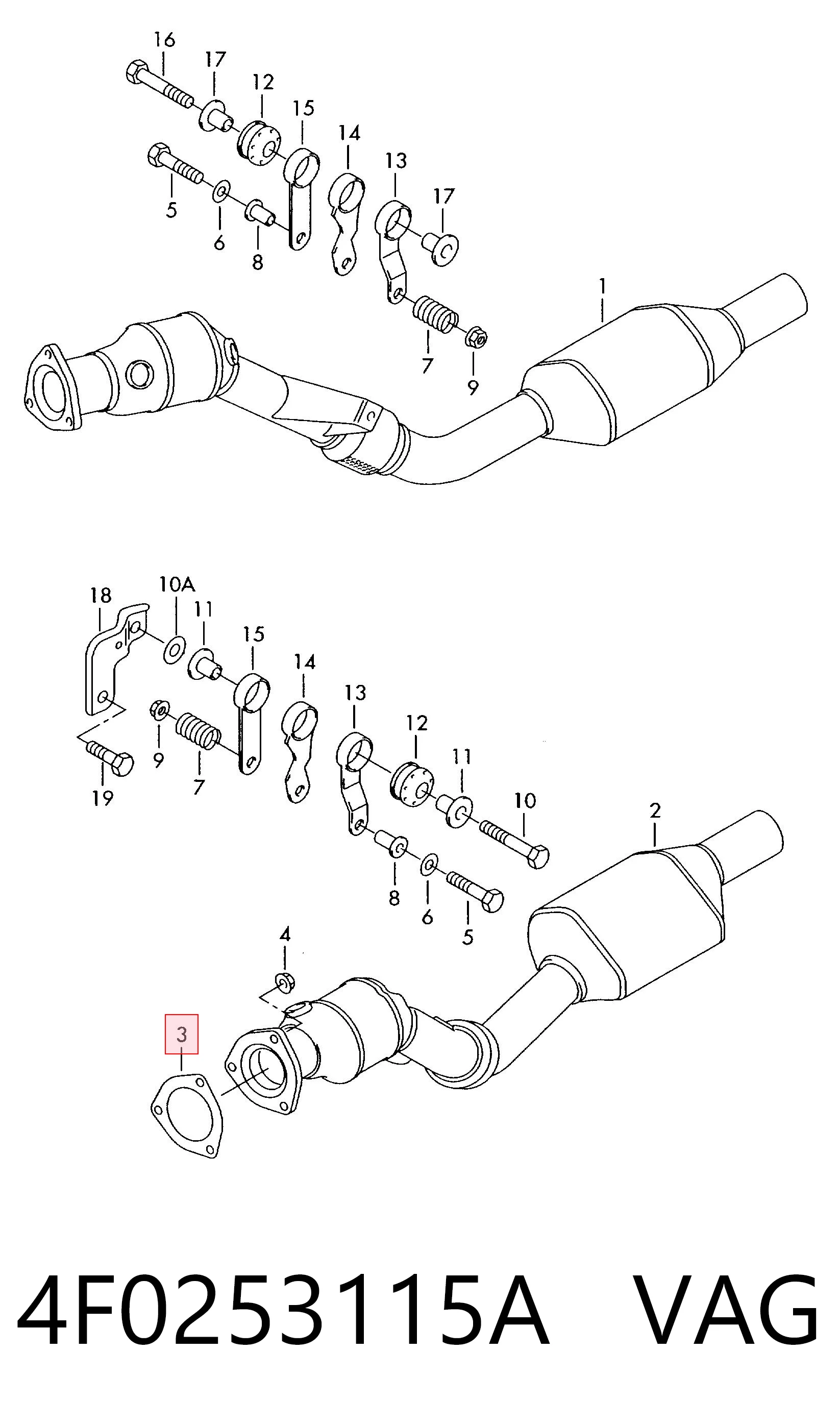 4F0253115A VAG Прокладка штанів