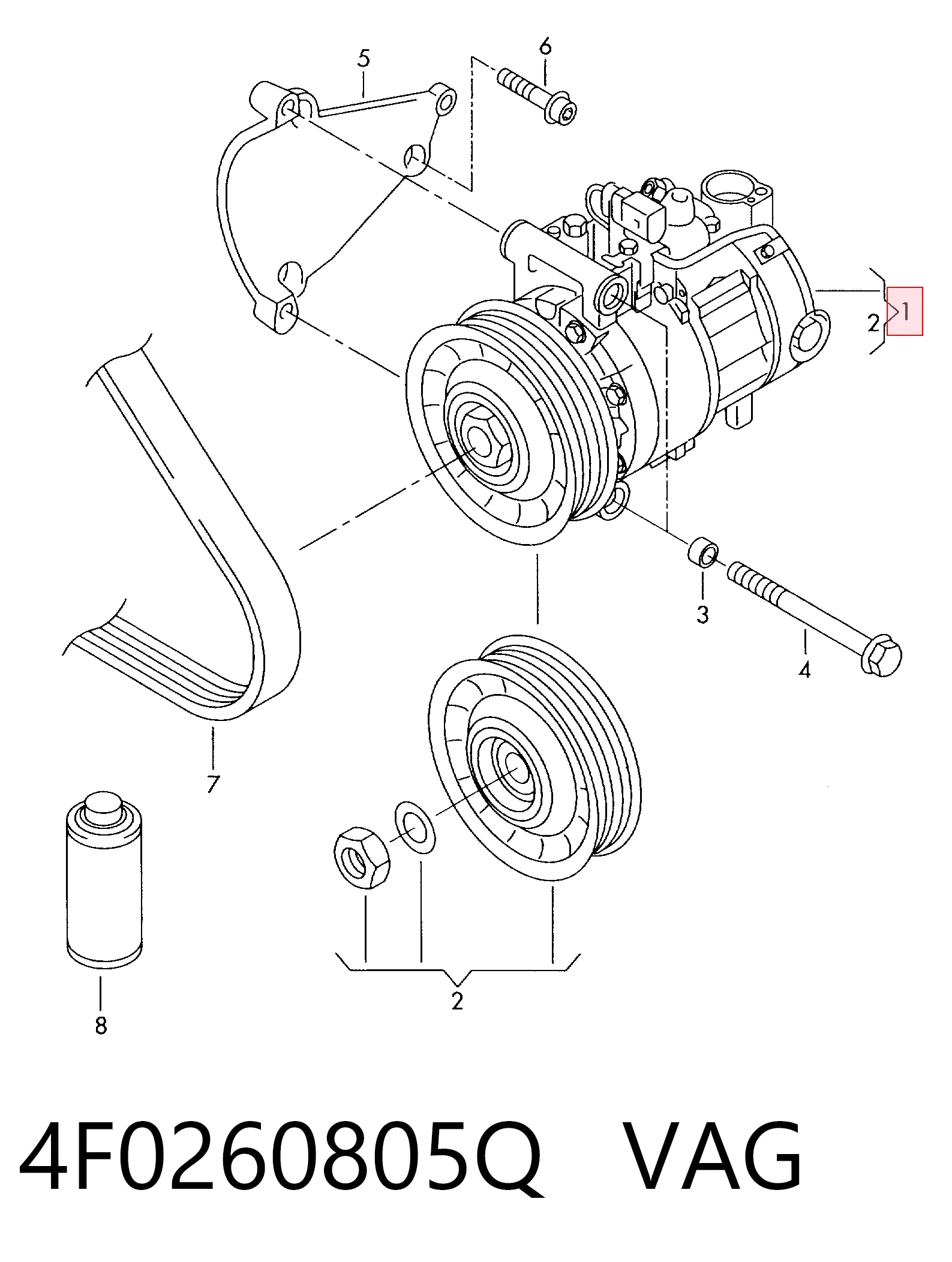 4F0260805Q VAG Компресор холодоагенту