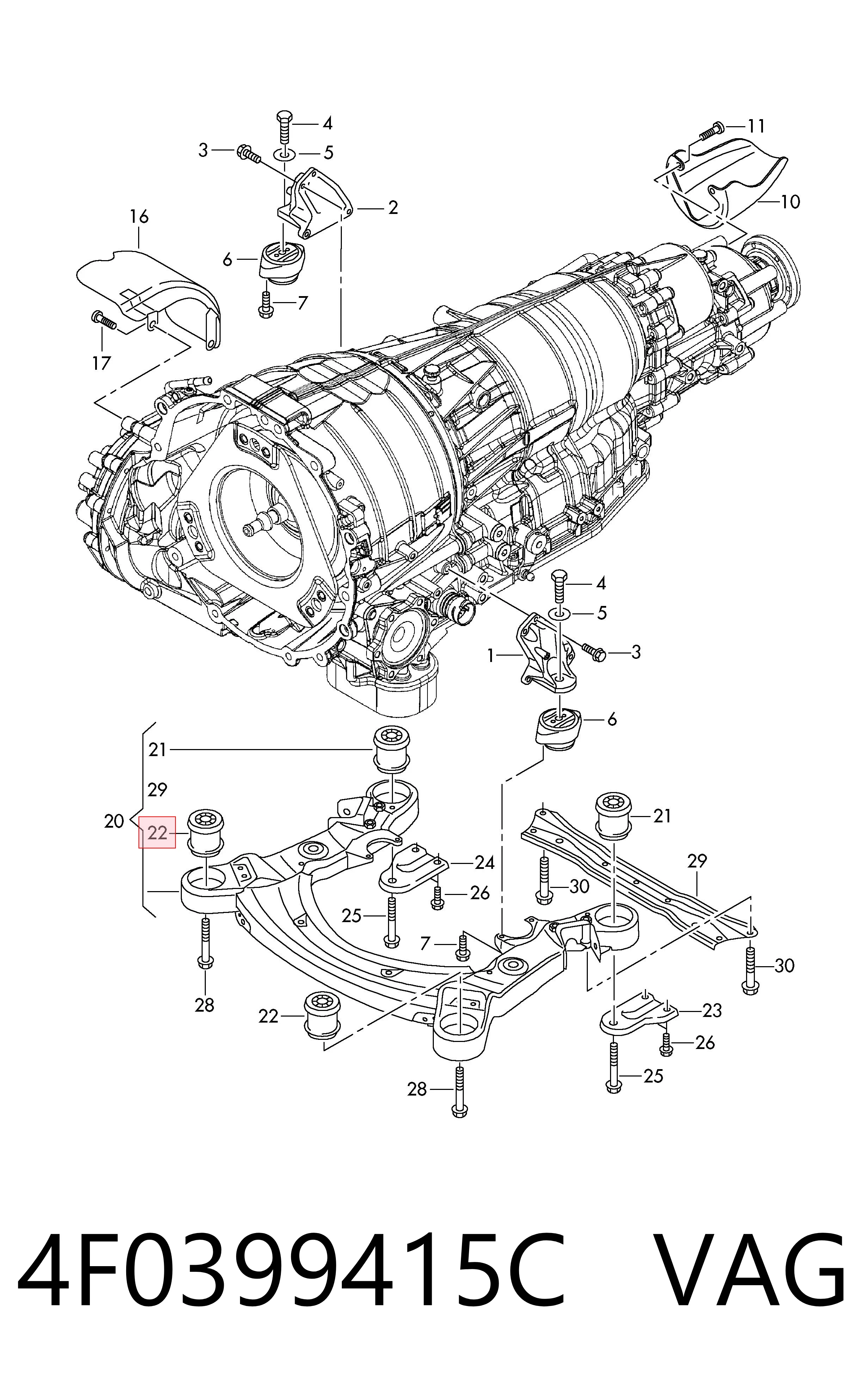 Елементи кріплення VAG 4F0399415C ціна, від 20.58 USD
