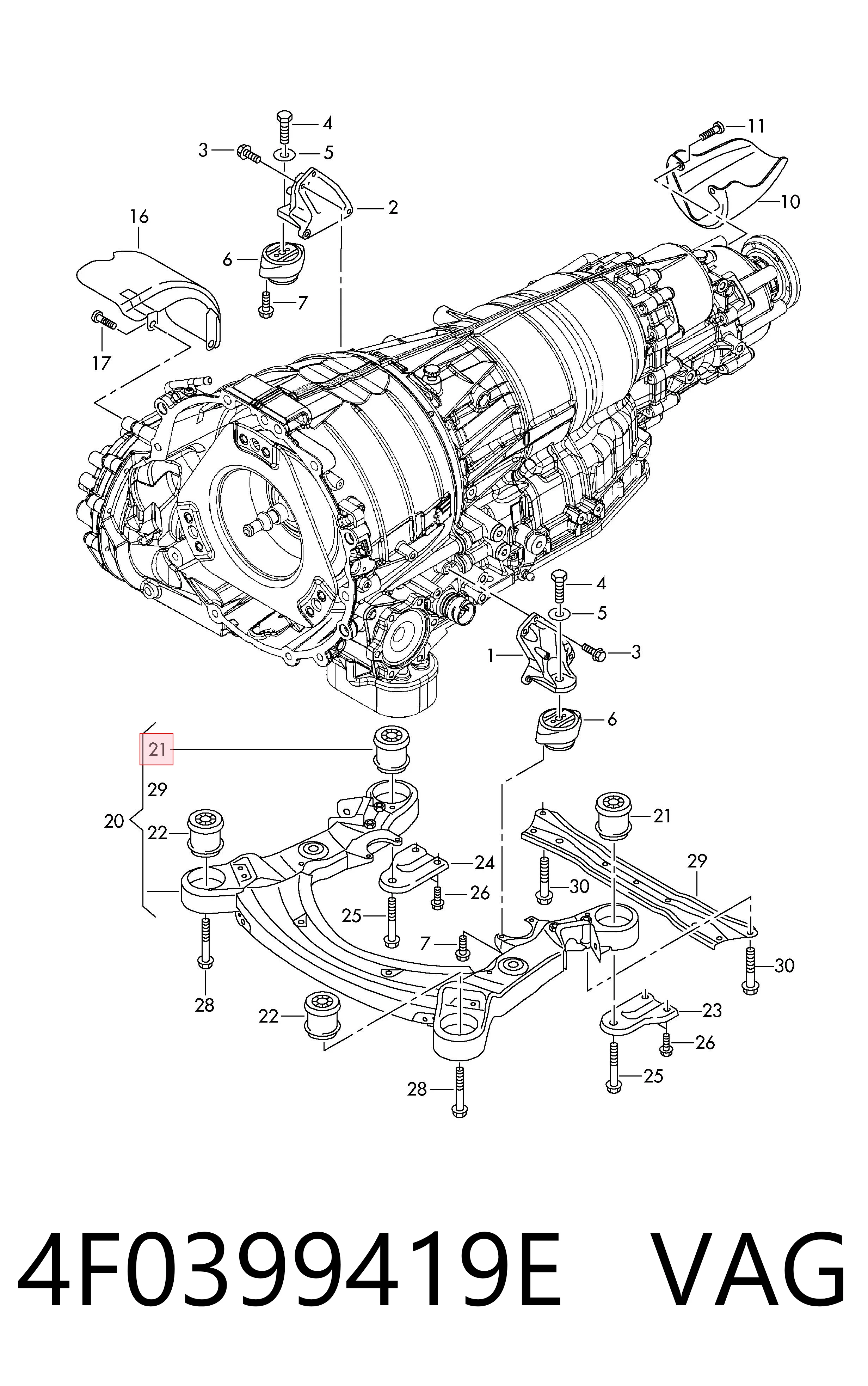 Елементи кріплення VAG 4F0399419E ціна, від 21.30 USD