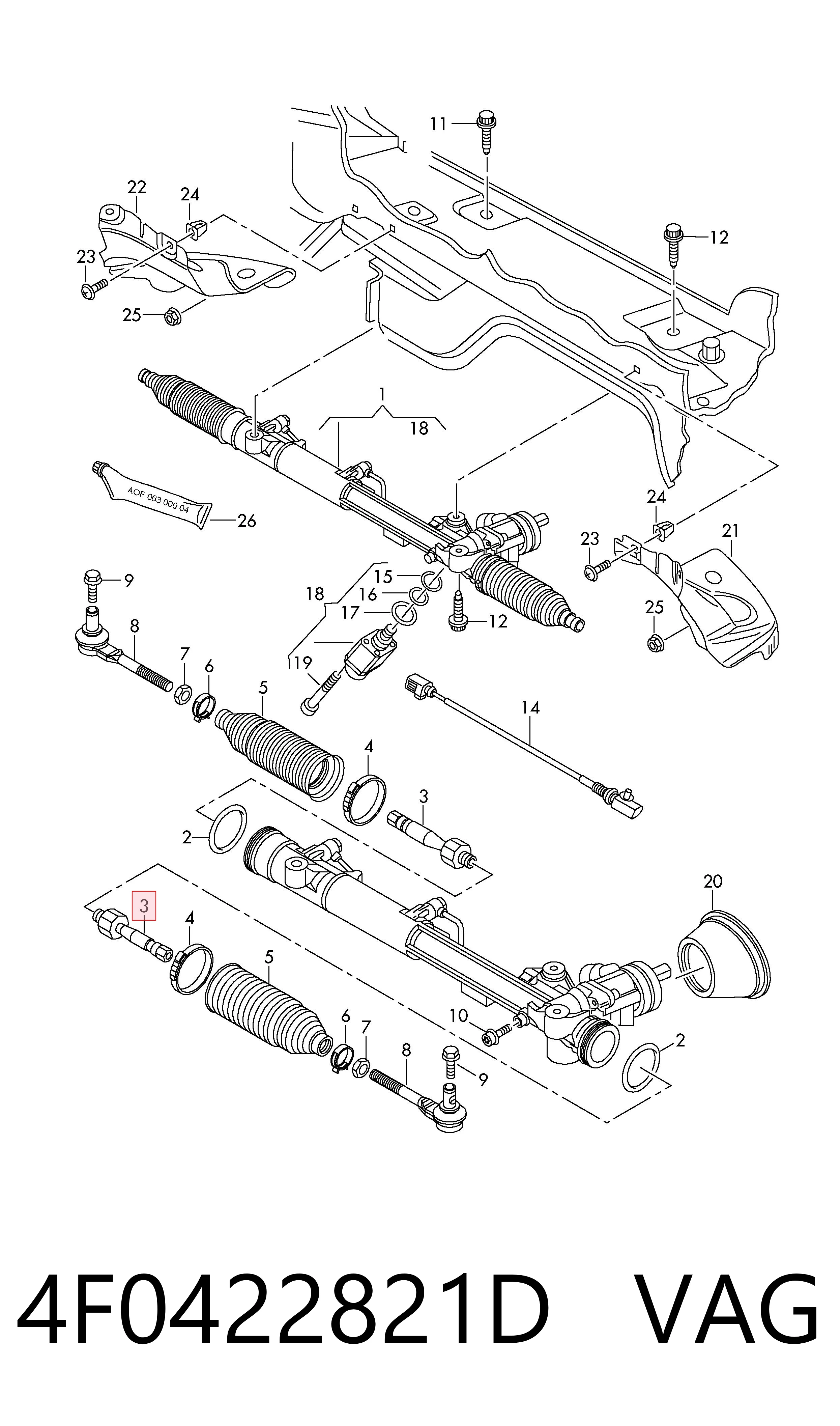 4F0422821D VAG Тяги кермові