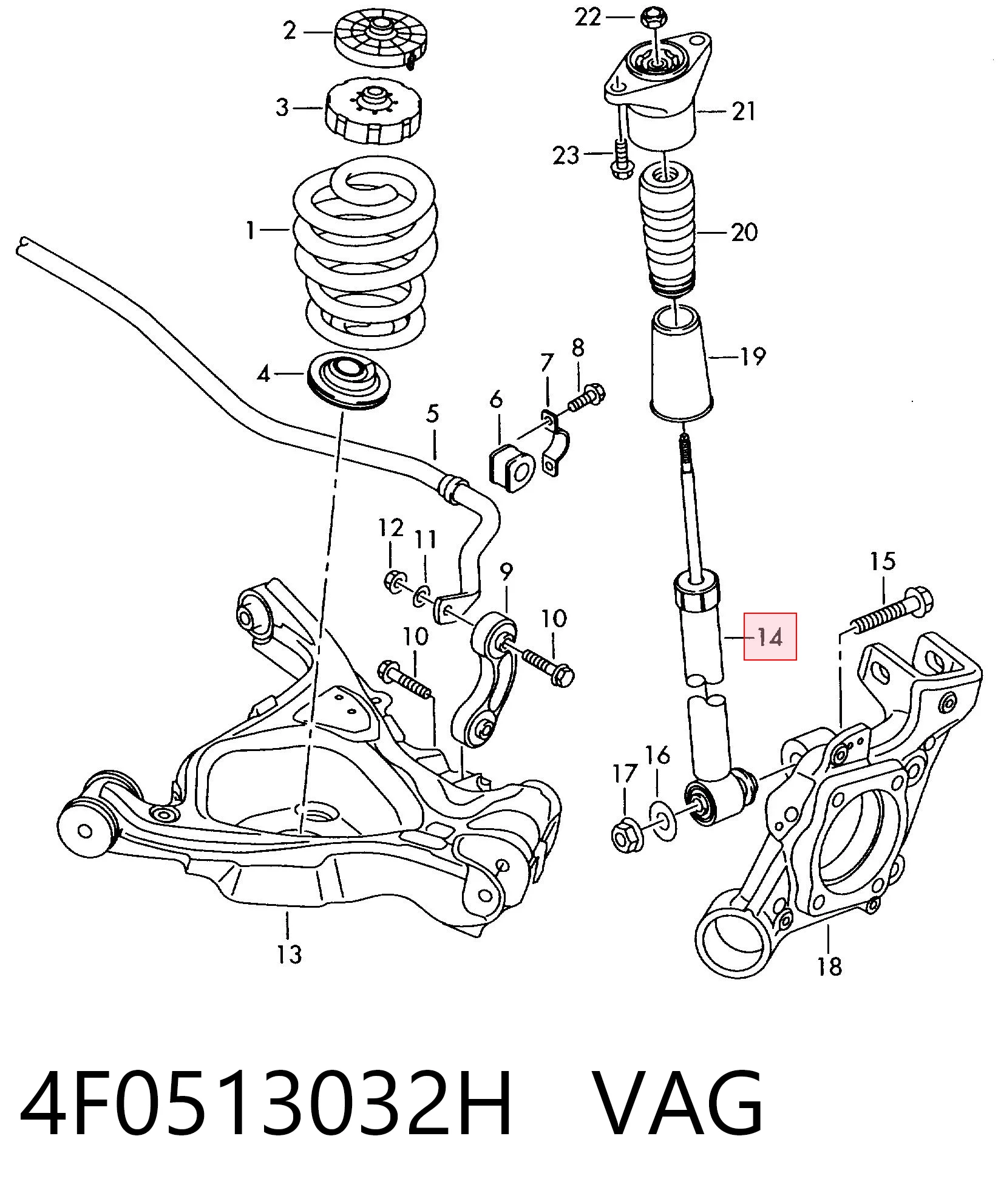 4F0513032H VAG Амортизатори задні