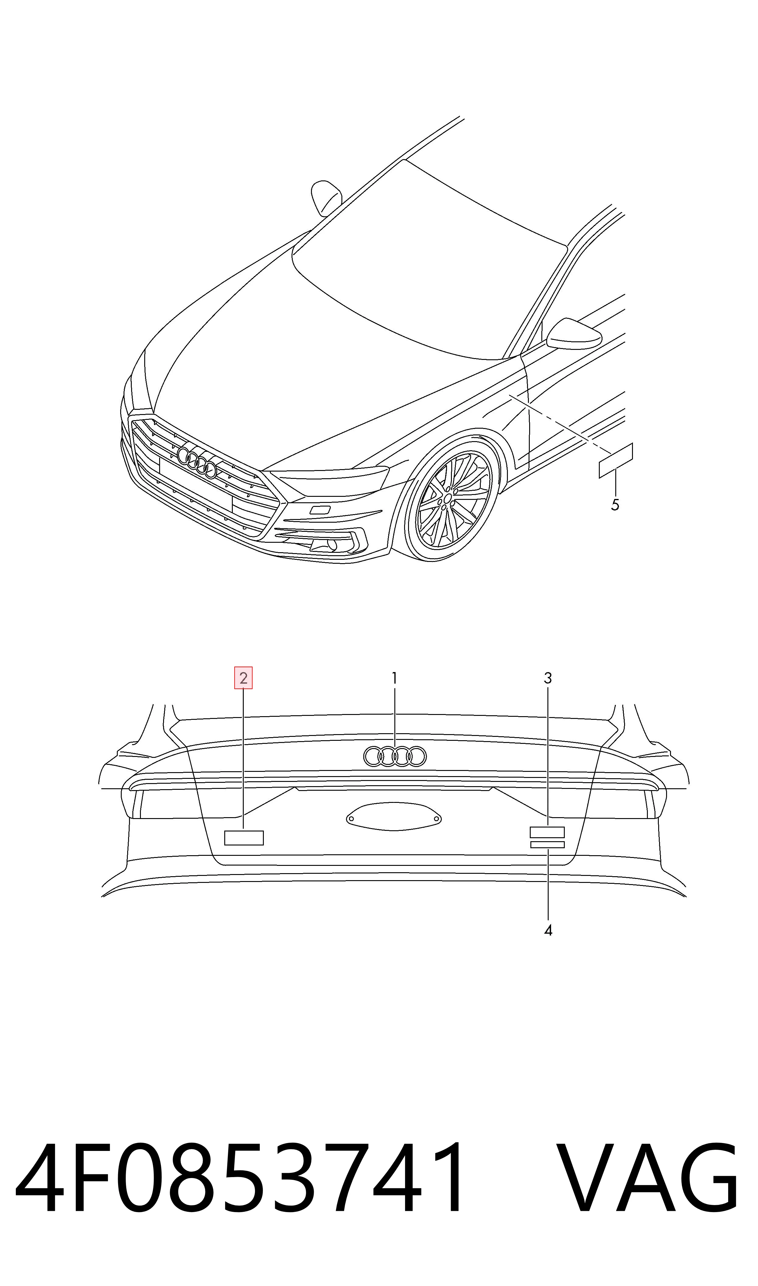Купити Емблема кришки багажника Audi A6 C7 4G2, 4GC