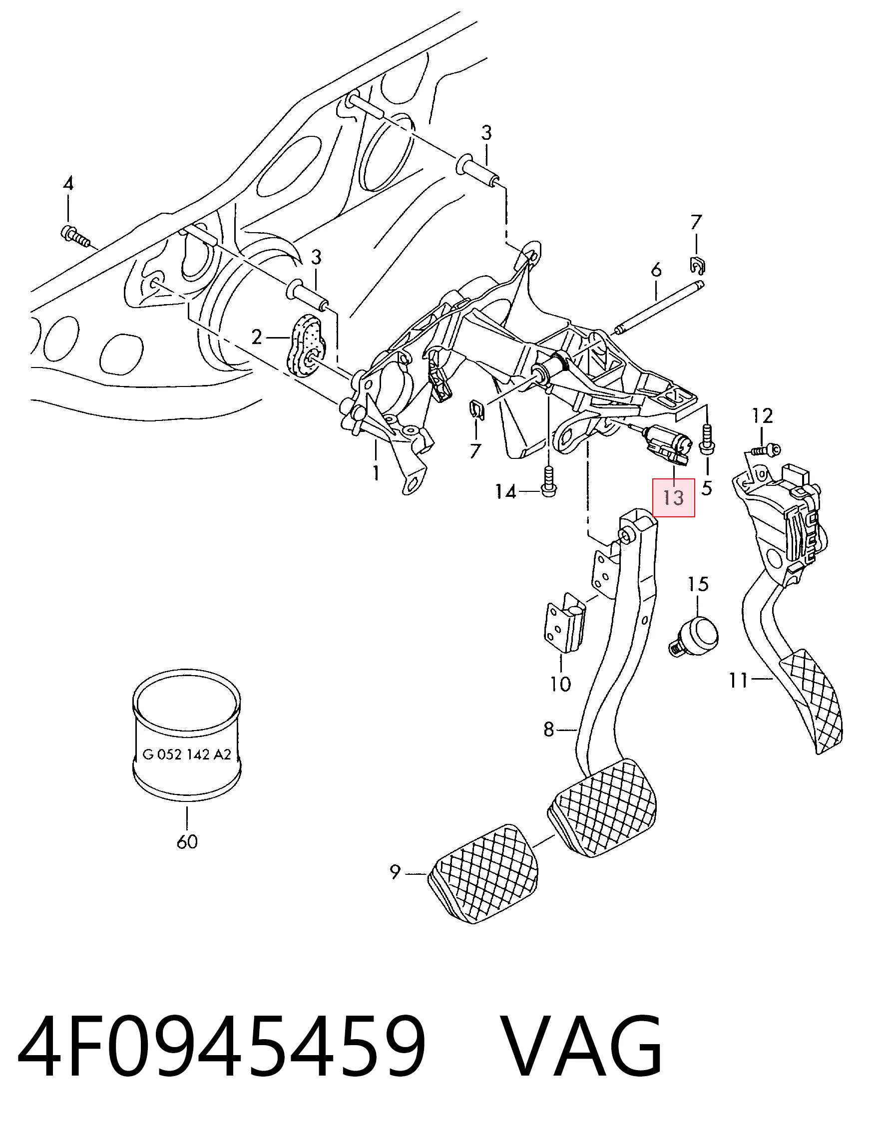 Купити 4F0945459B Bentley Датчик педалі гальма
