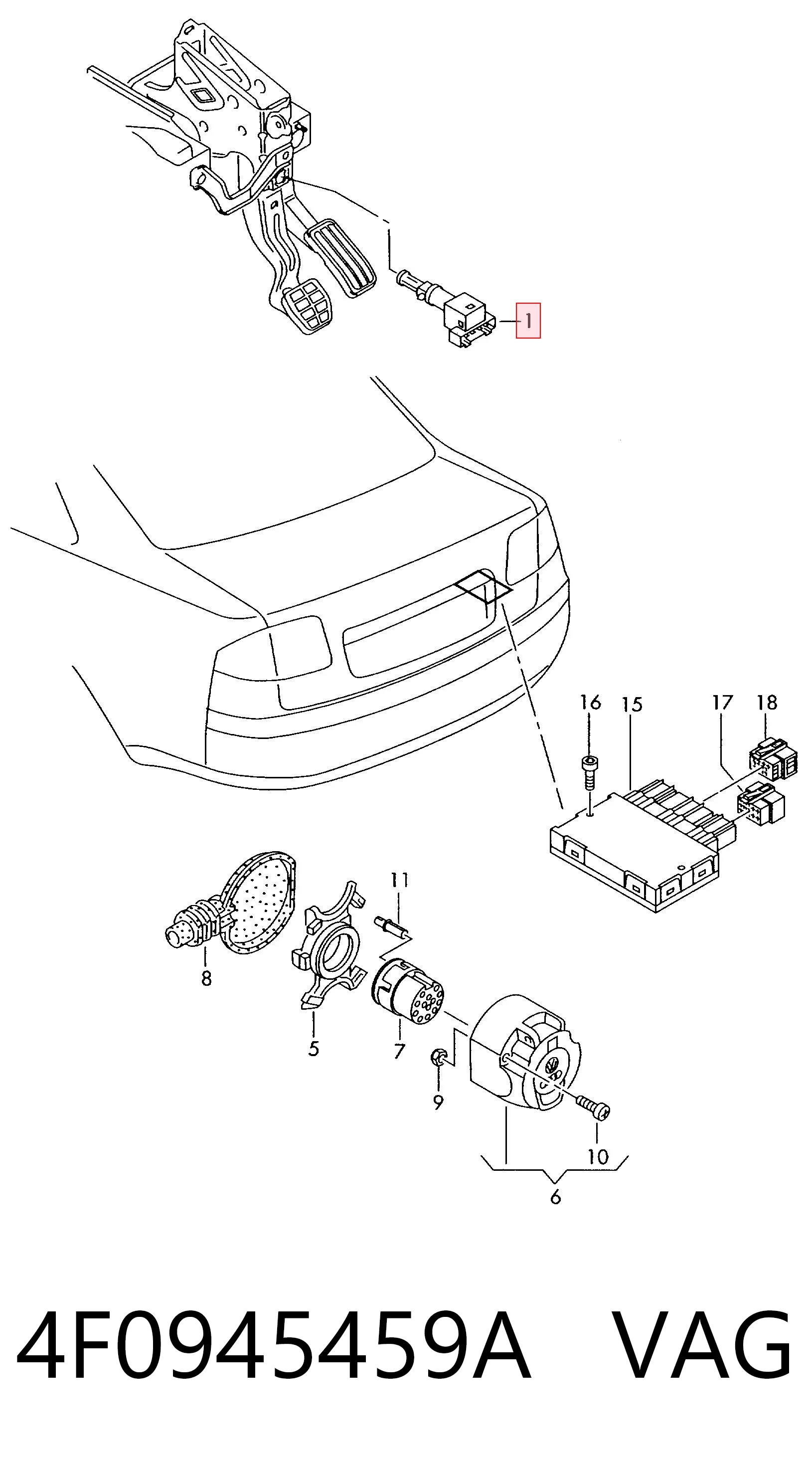 Жабка тормозу 4F0945459B Bentley