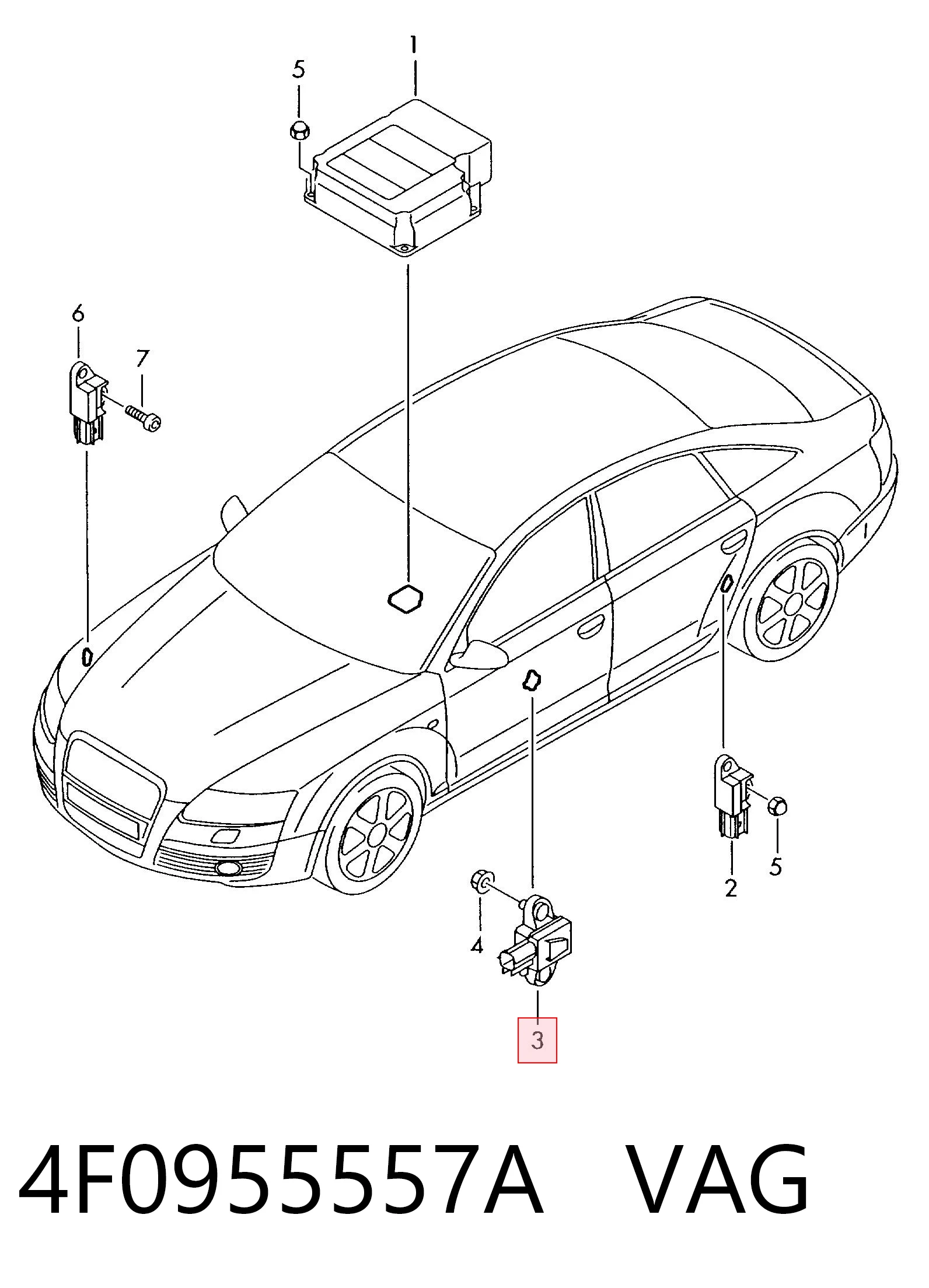 Датчик Ейрбег передній VAG 4F0955557A ціна, від 2.77 USD