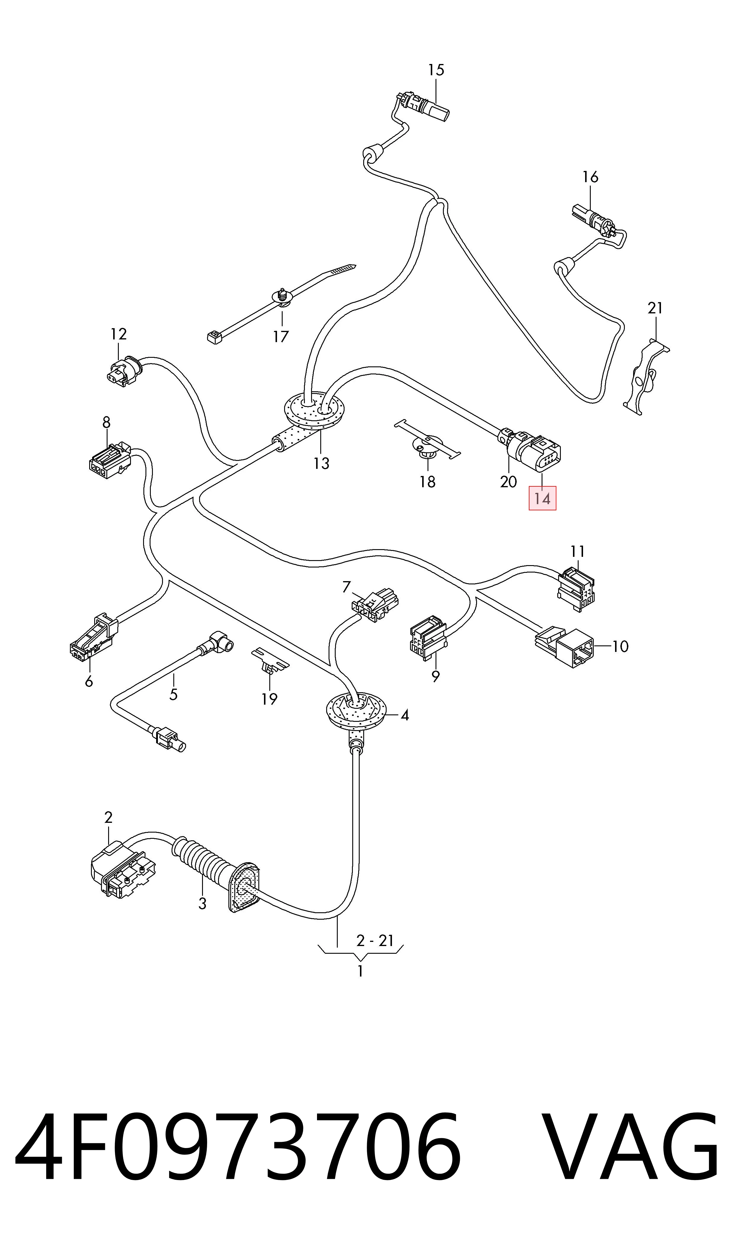 4F0973706 VAG Фара задня, права