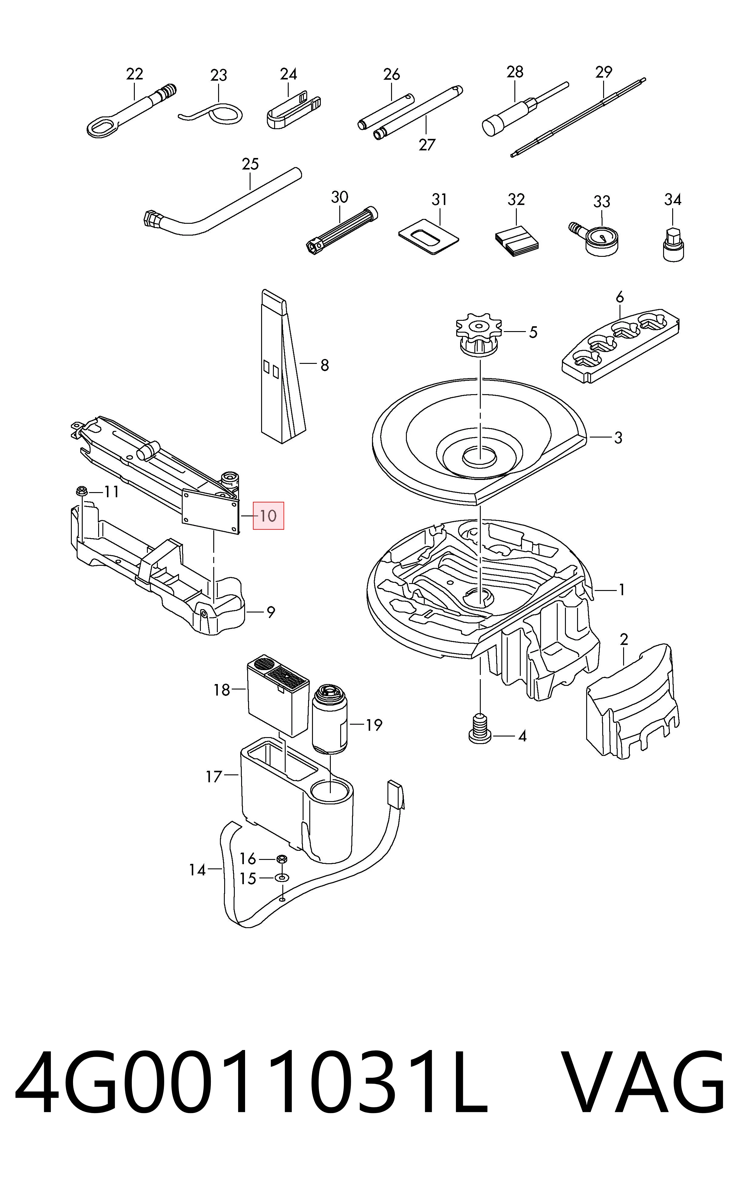 4G0011031L VAG Домкрат автомобільний