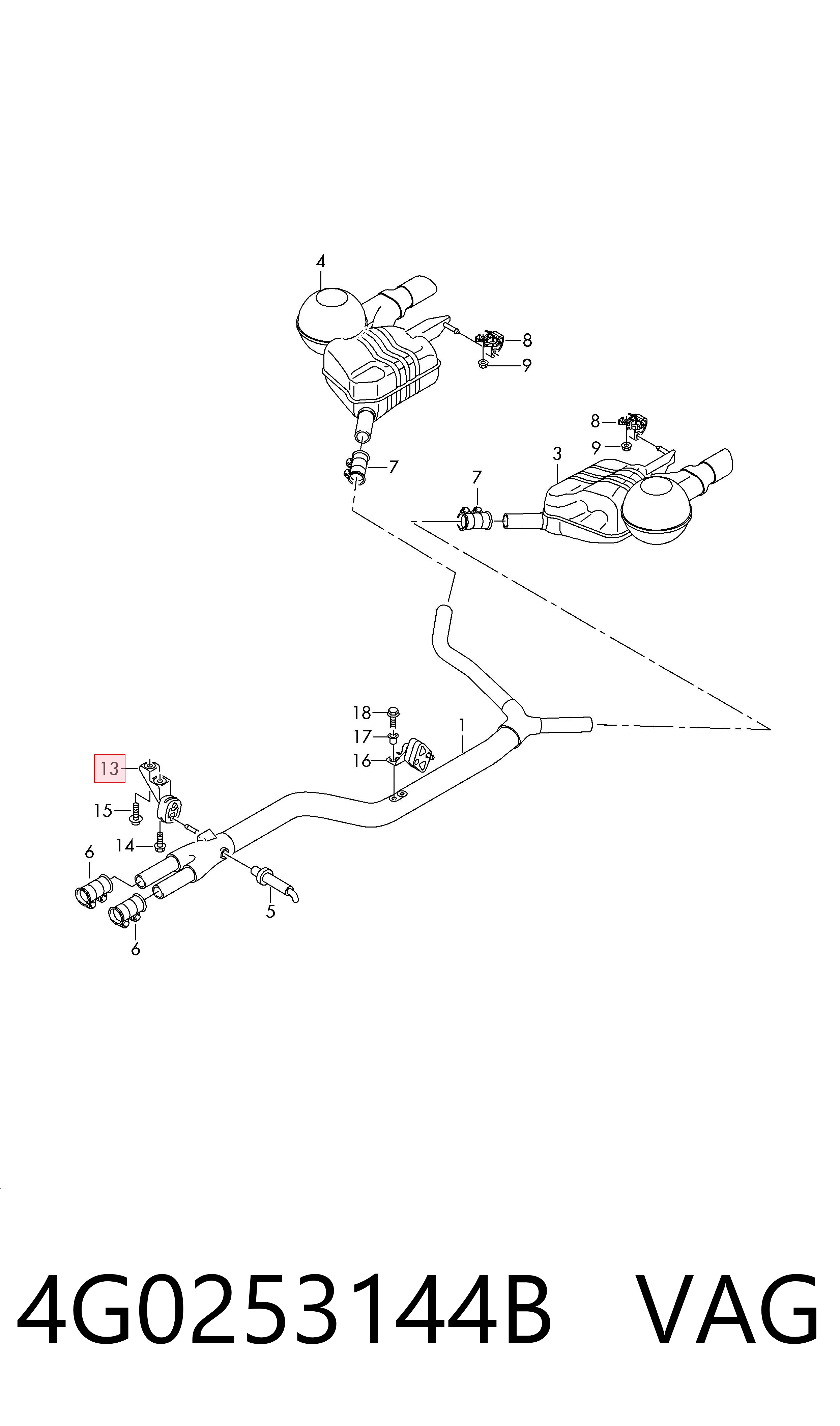 4G0253144B VAG Кронштейн кріплення глушника