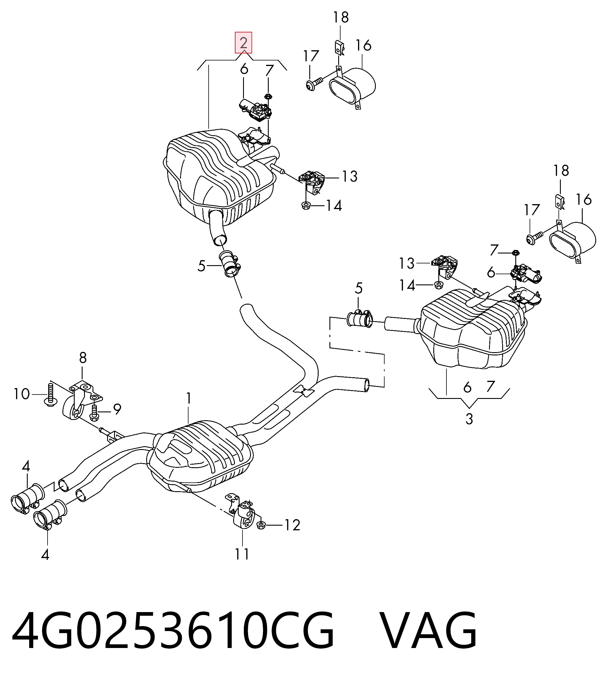 4G0253610CG VAG Глушилка задня