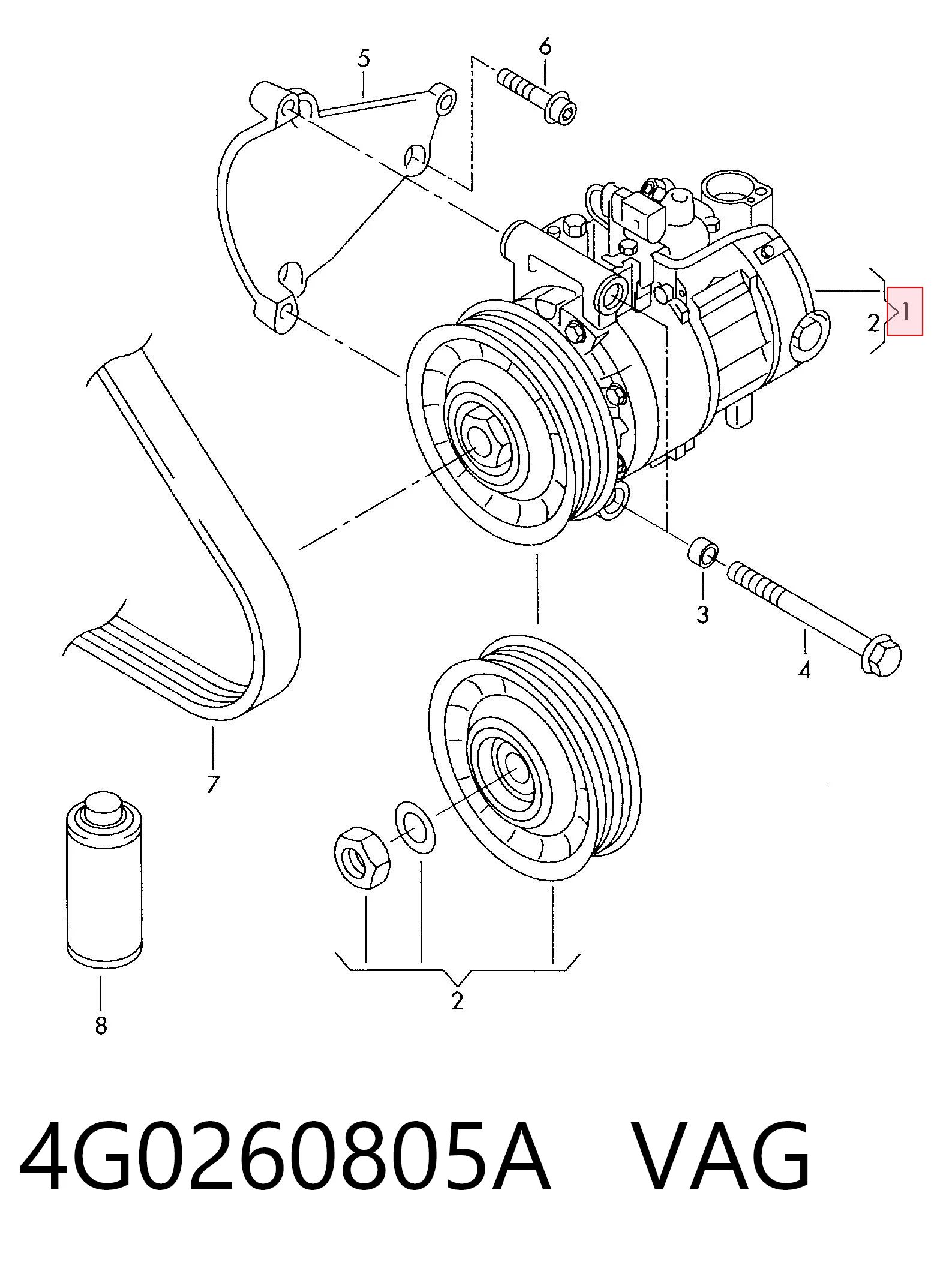 Купити 8FK351008261 HELLA Компресор кліматичної установки