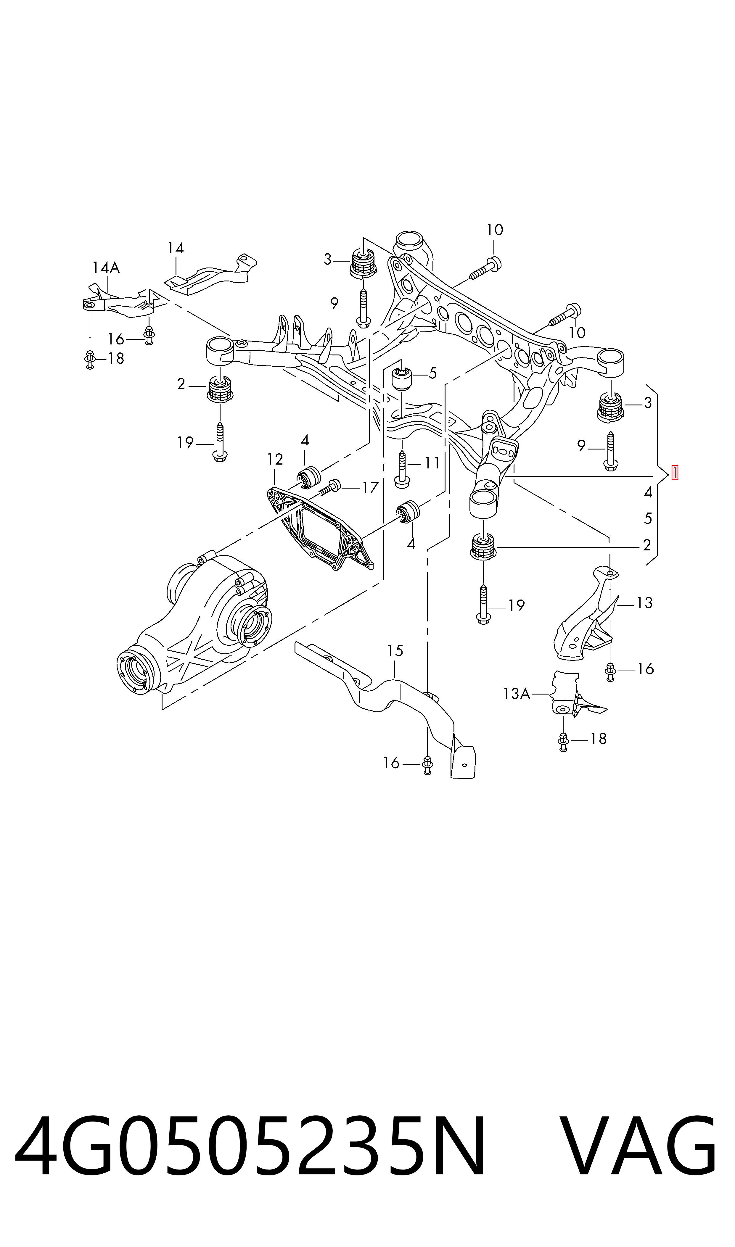 Купити Балка задня Audi A7 Sportback 4GA, 4GF