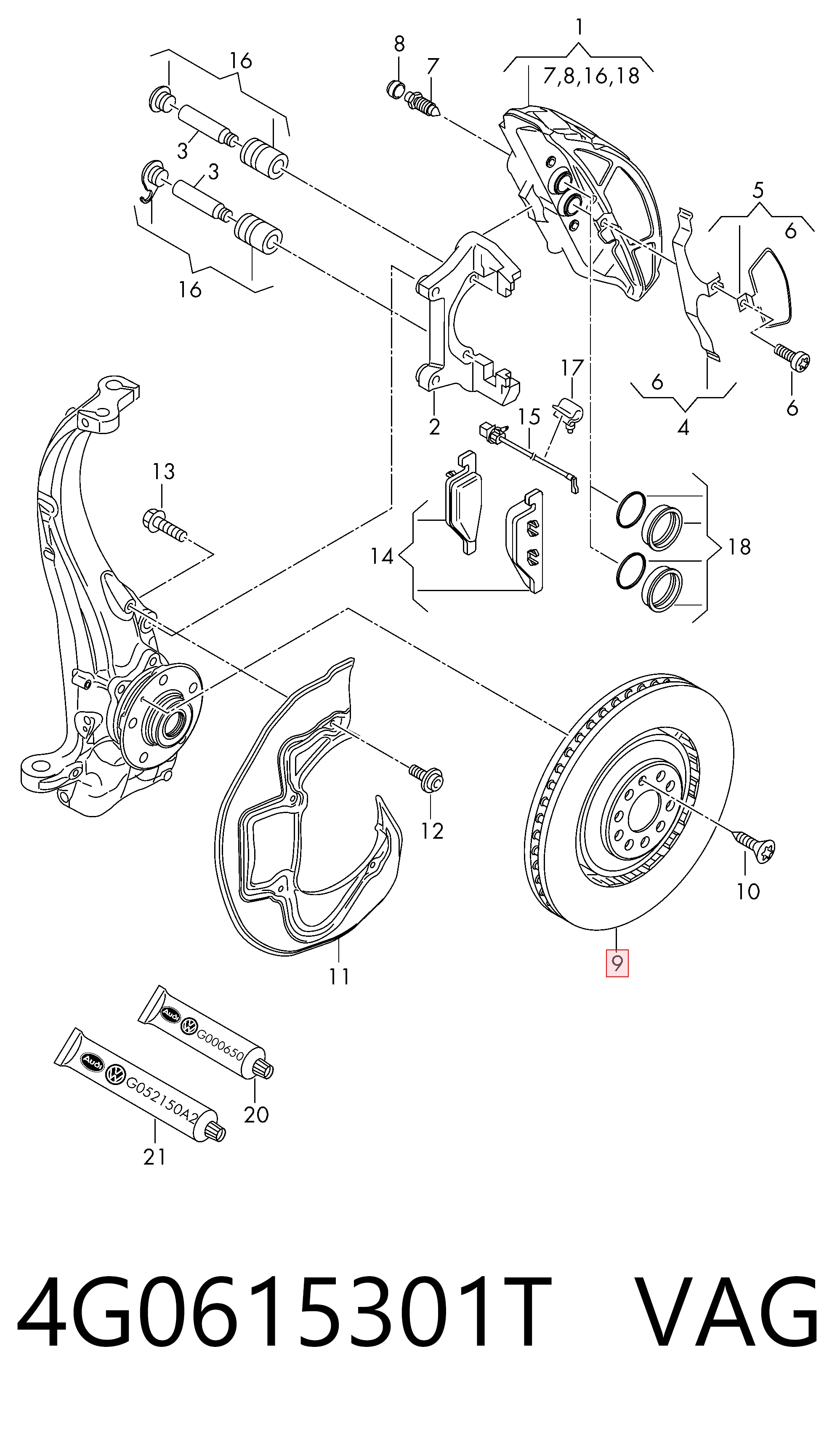 4G0615301T VAG Гальмо дискове переднє