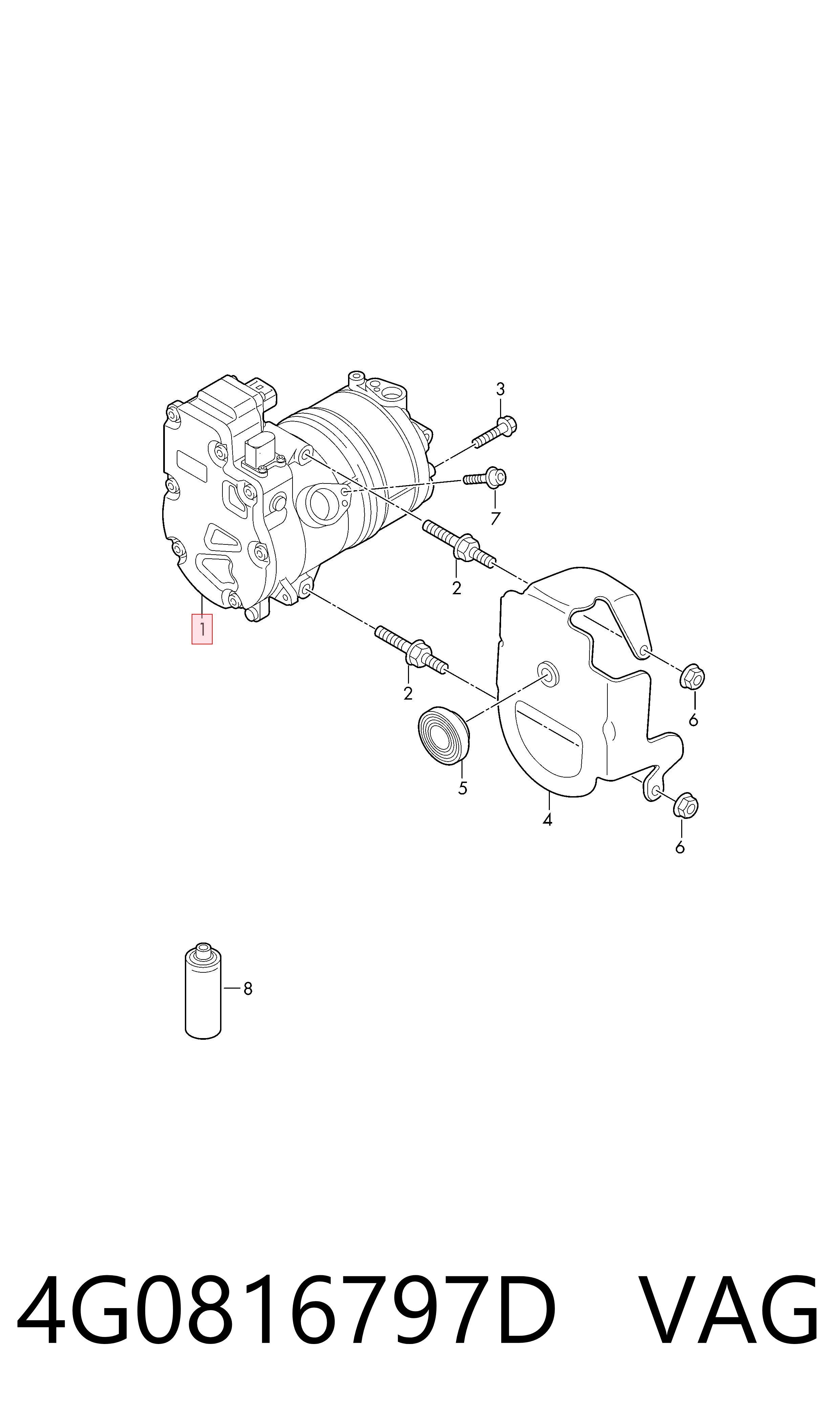 Купити 4G0816797C Bentley Компресор кліматичної установки