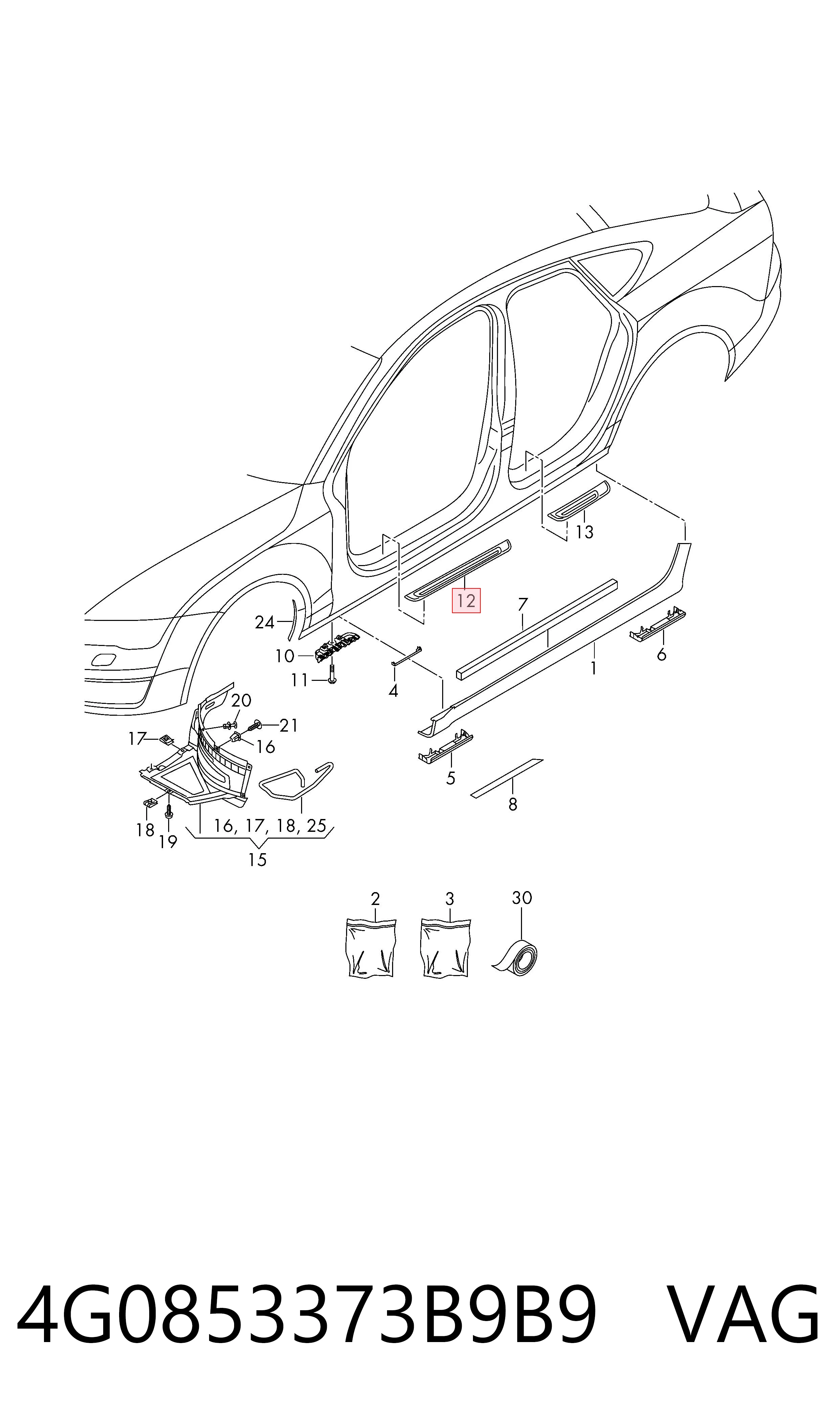  VAG 4G0853373B9B9 ціна, від 14.39 USD