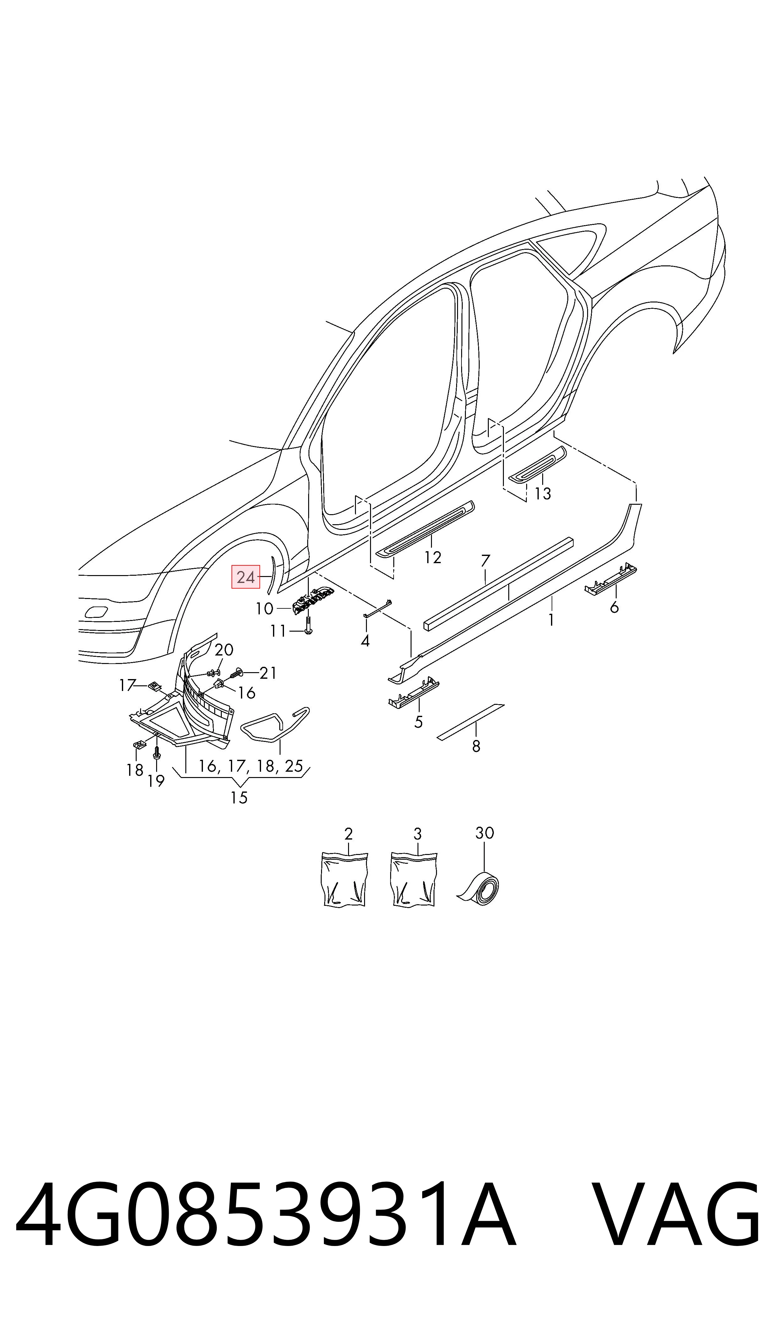  VAG 4G0853931A ціна, від 32.65 USD