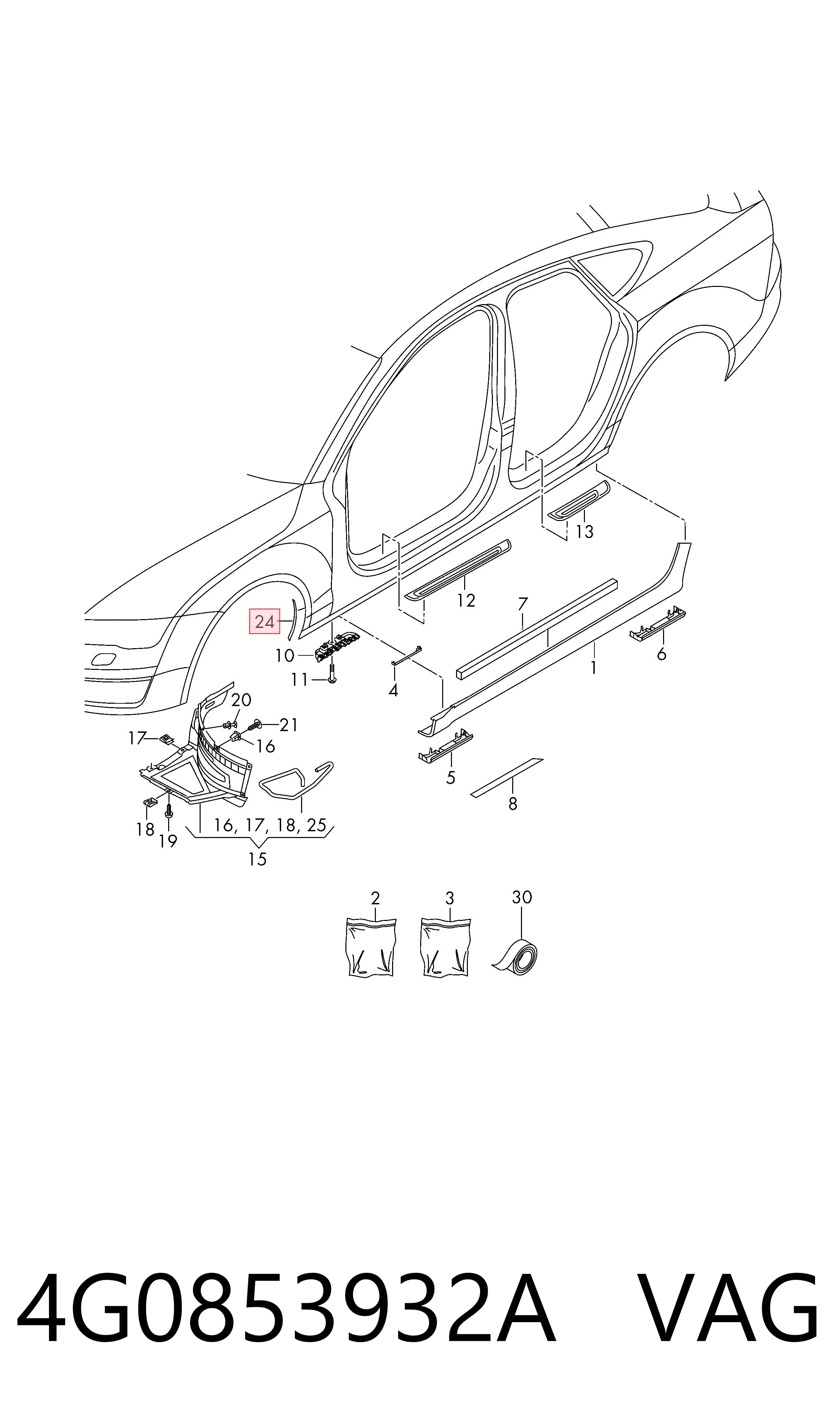  VAG 4G0853932A ціна, від 33.86 USD