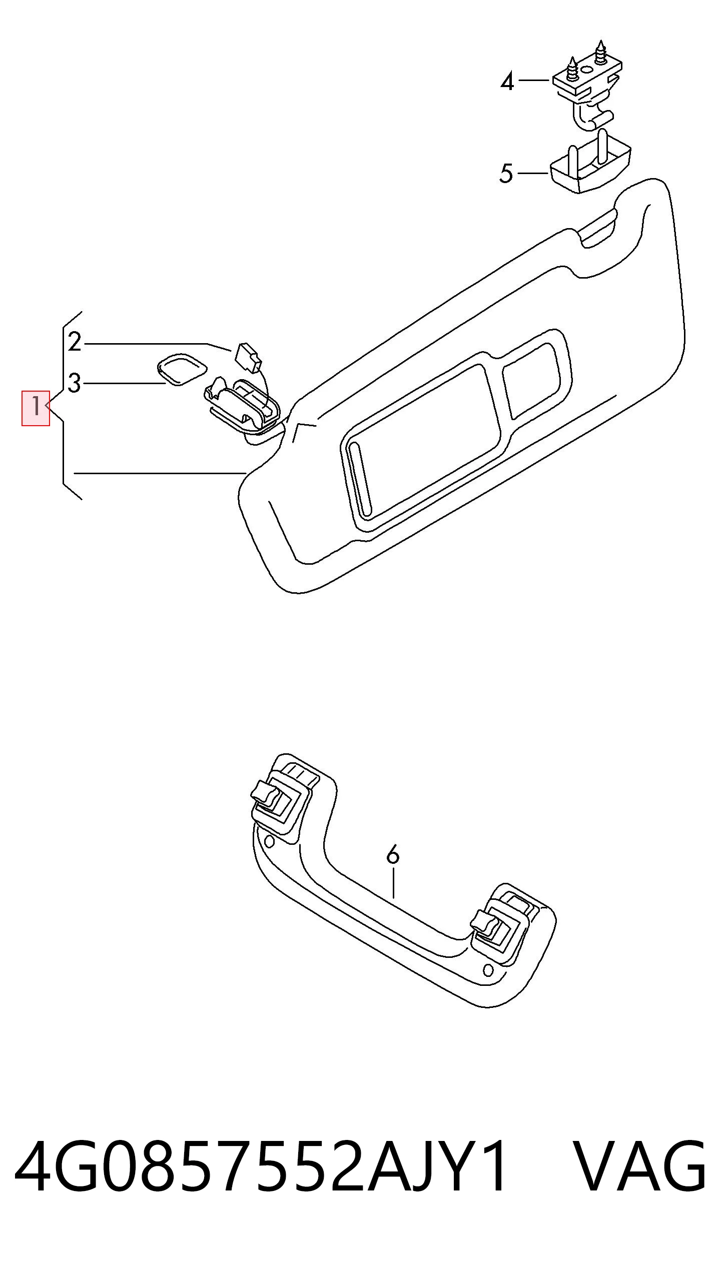 4G0857552AJY1 VAG Козирок протисонячний