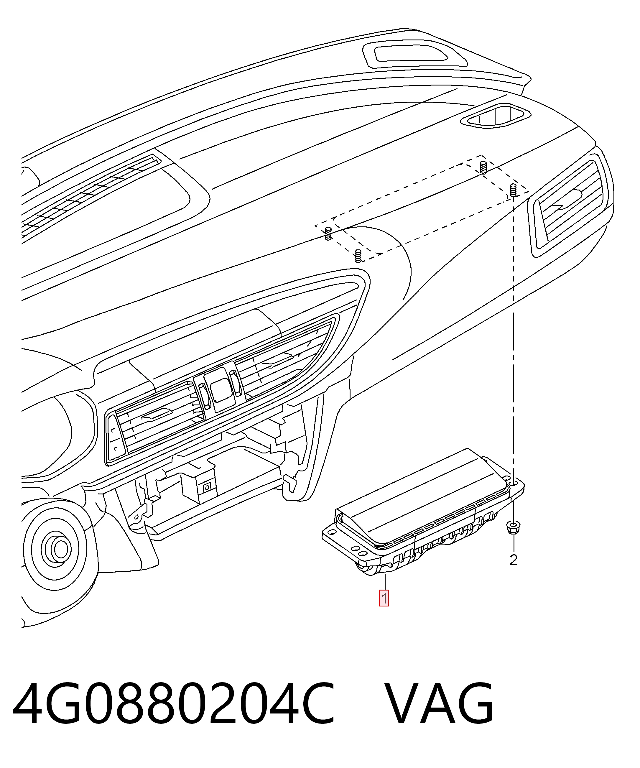 4G0880204C VAG Подушка безпеки пасажира