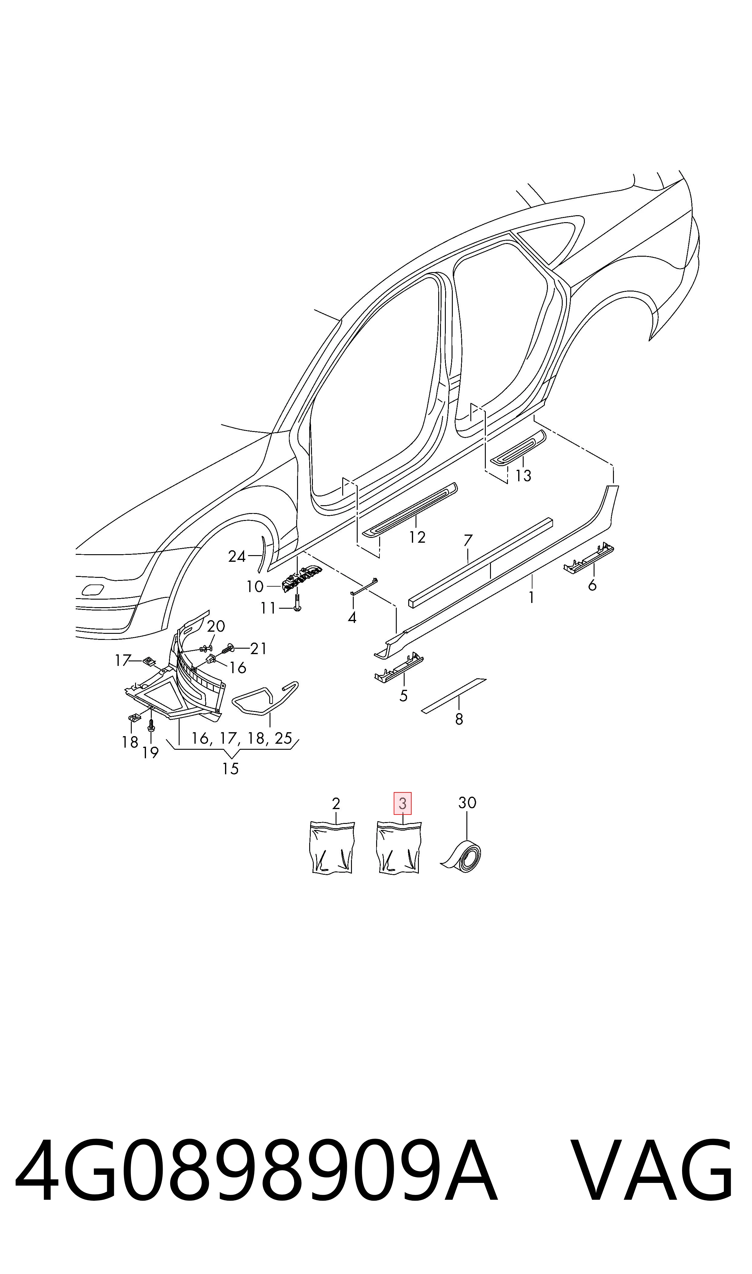  VAG 4G0898909A ціна, від 9.54 USD