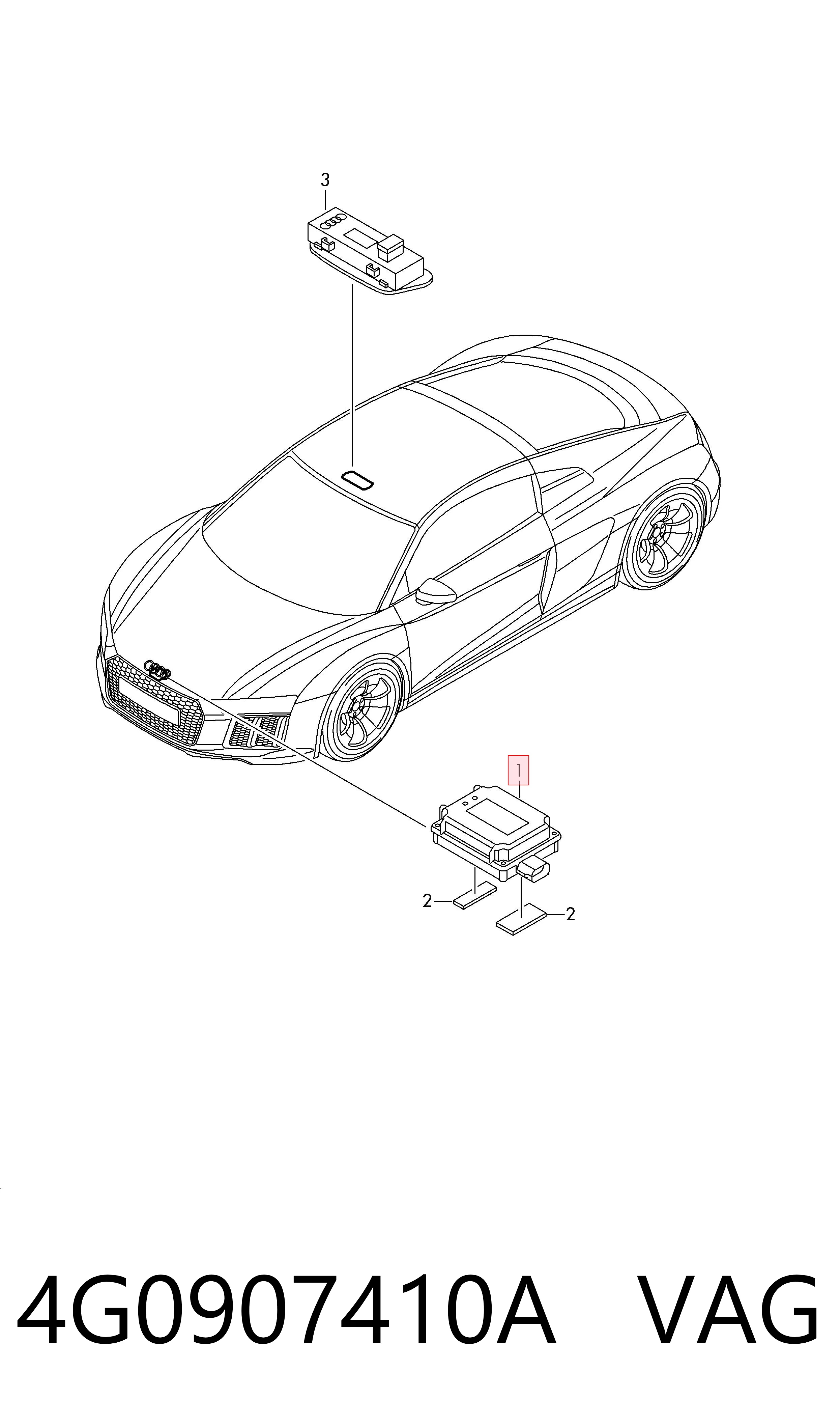 4G0907410A VAG Блок управління системою відкривання воріт гаража
