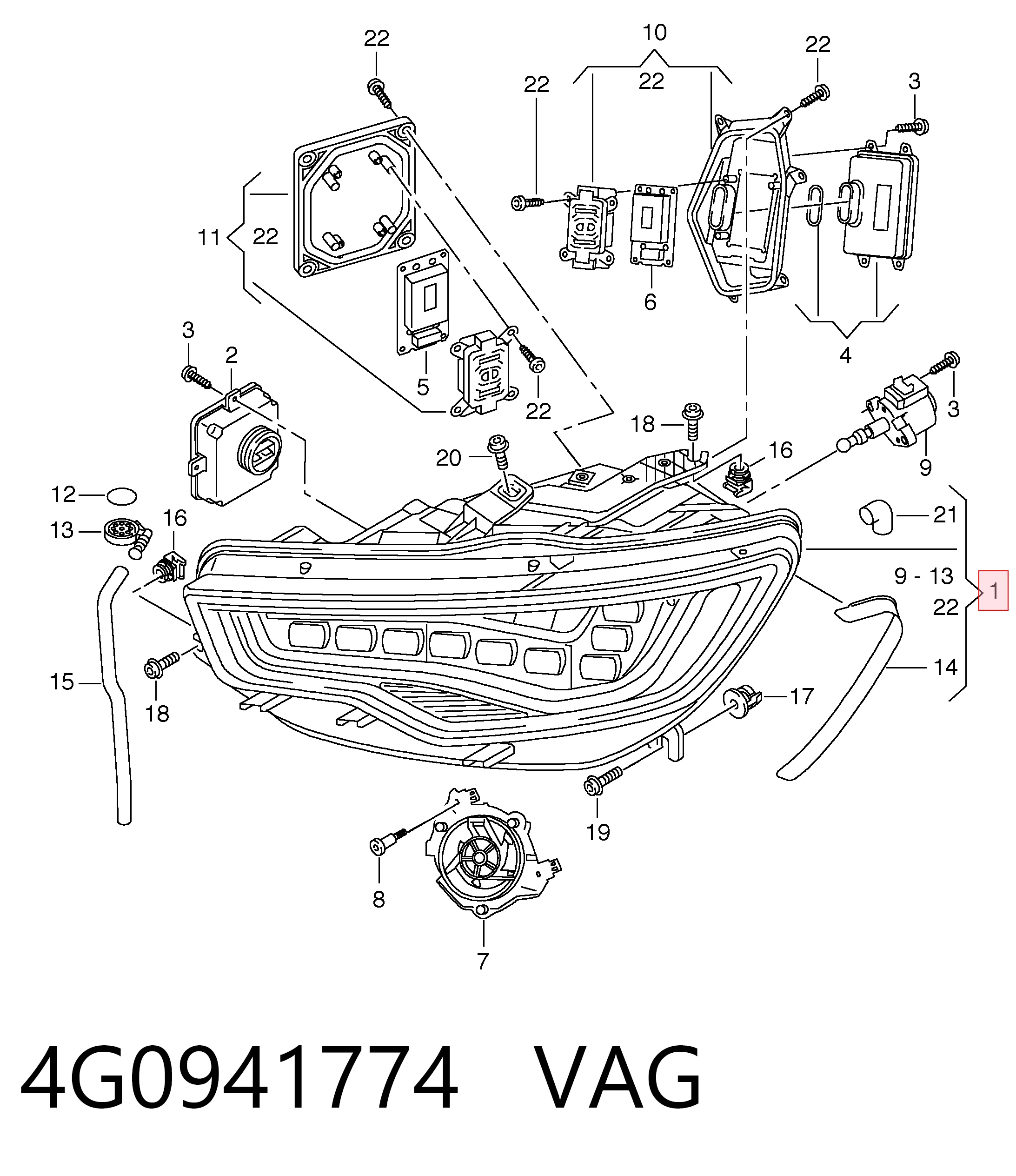 4G0941774 VAG Фара правая