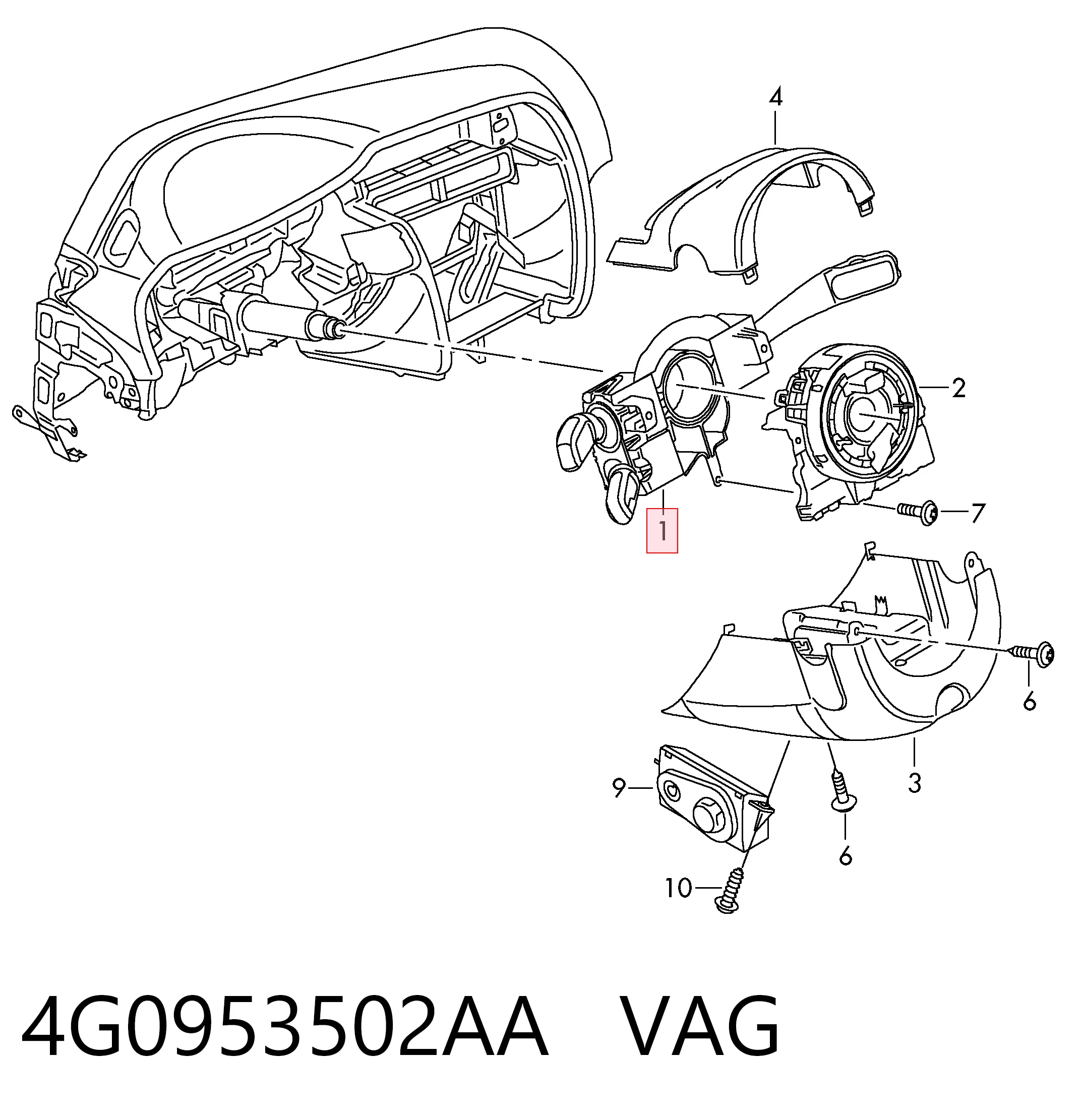 4G0953502AA VAG Перемикач підрульовий
