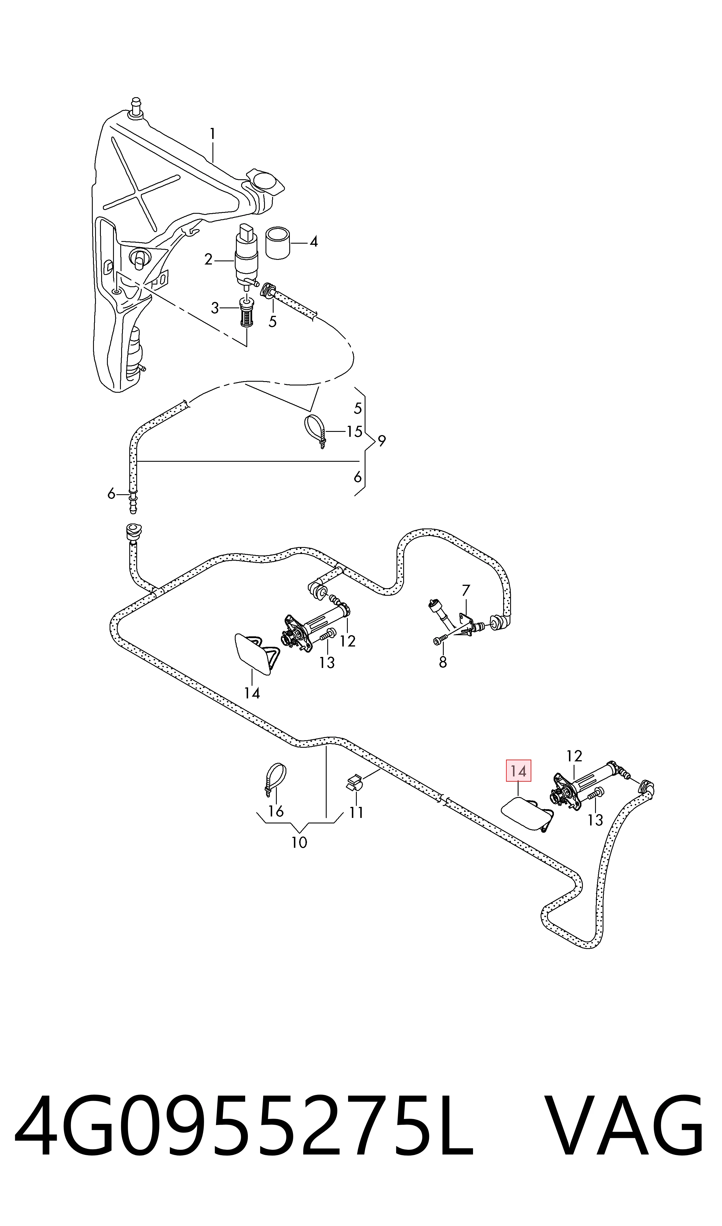 4G0955275L VAG Накладка форсунки омивача фари передньої